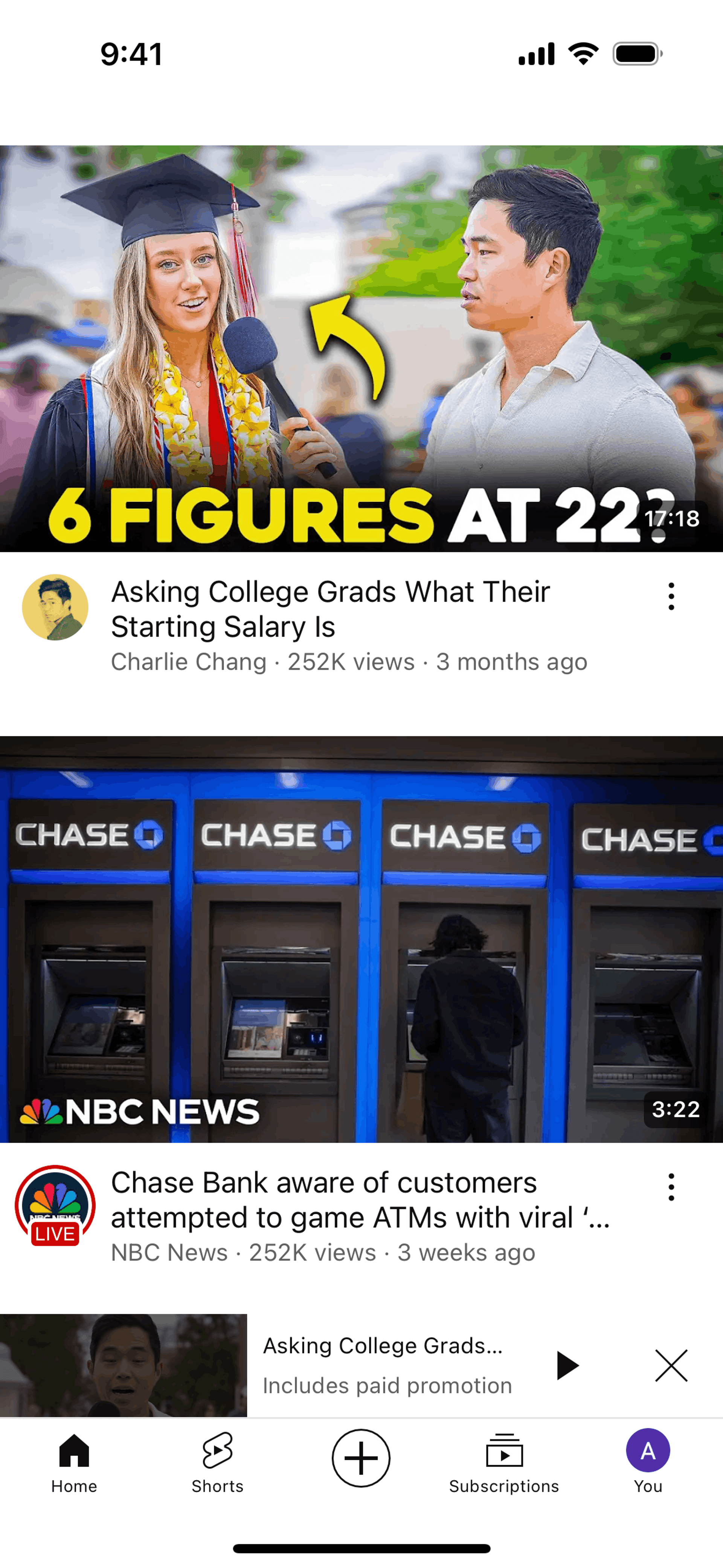 YouTube iOS Photo & Video interface screenshot 4
