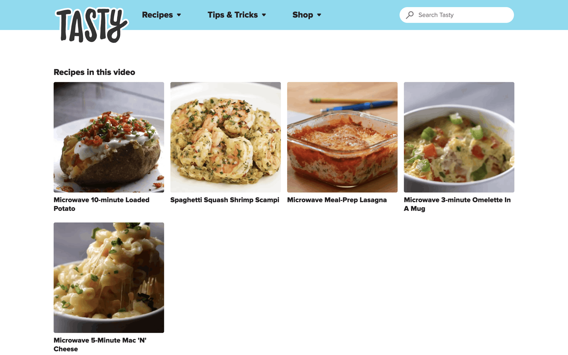 Tasty Web Food & Drink interface screenshot 24