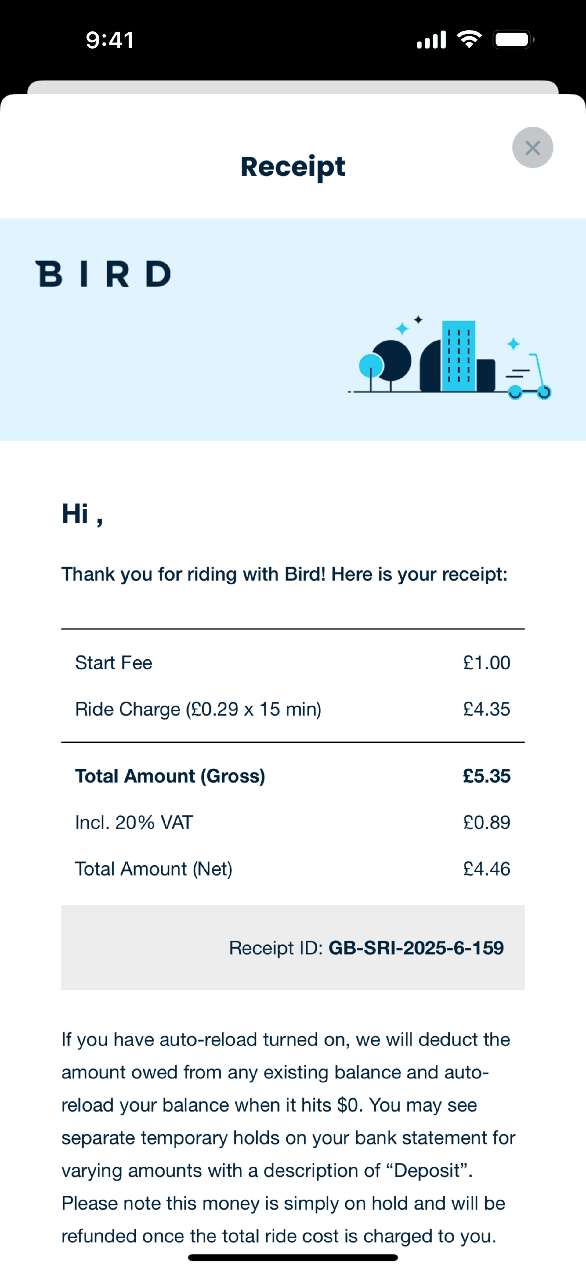 Bird iOS Travel & Transportation interface screenshot 10