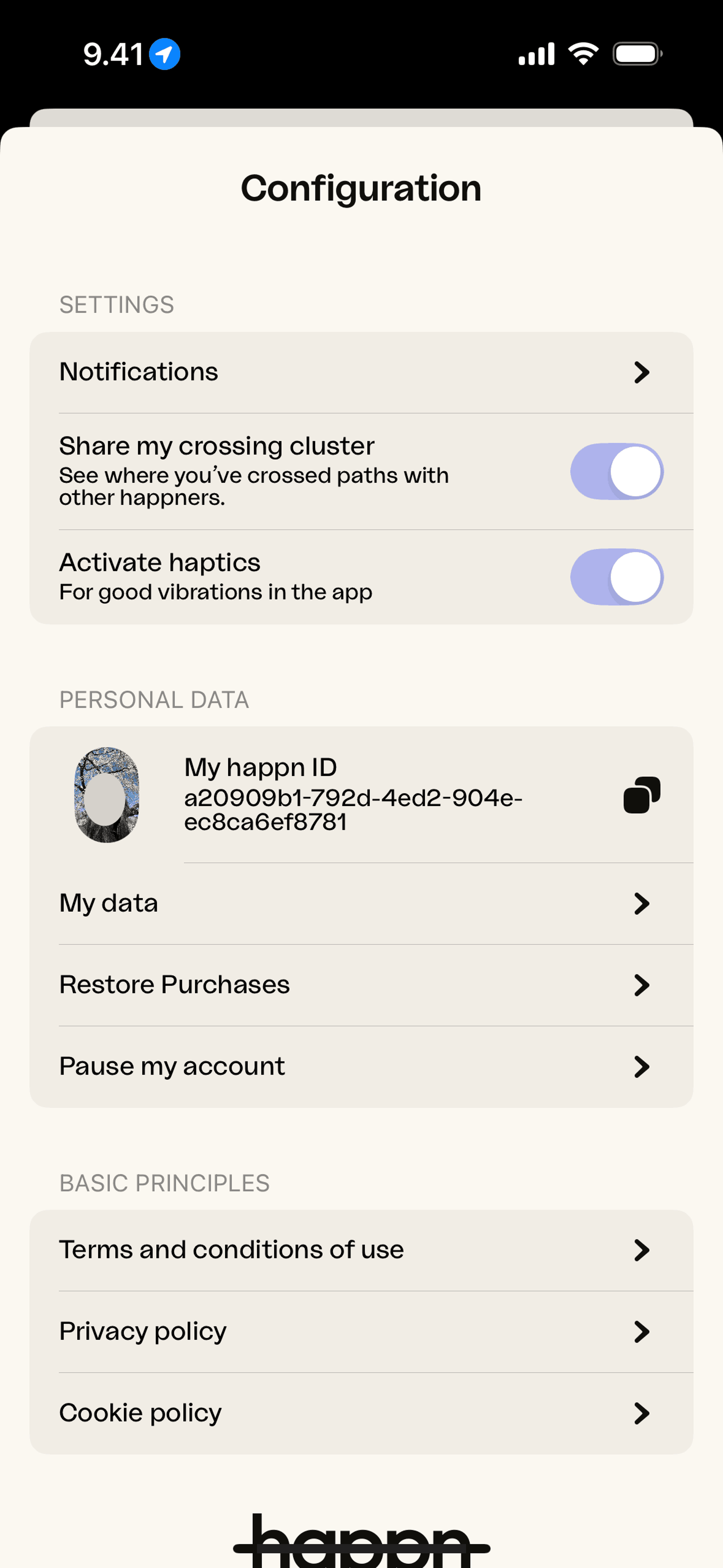happn iOS Lifestyle interface screenshot 22