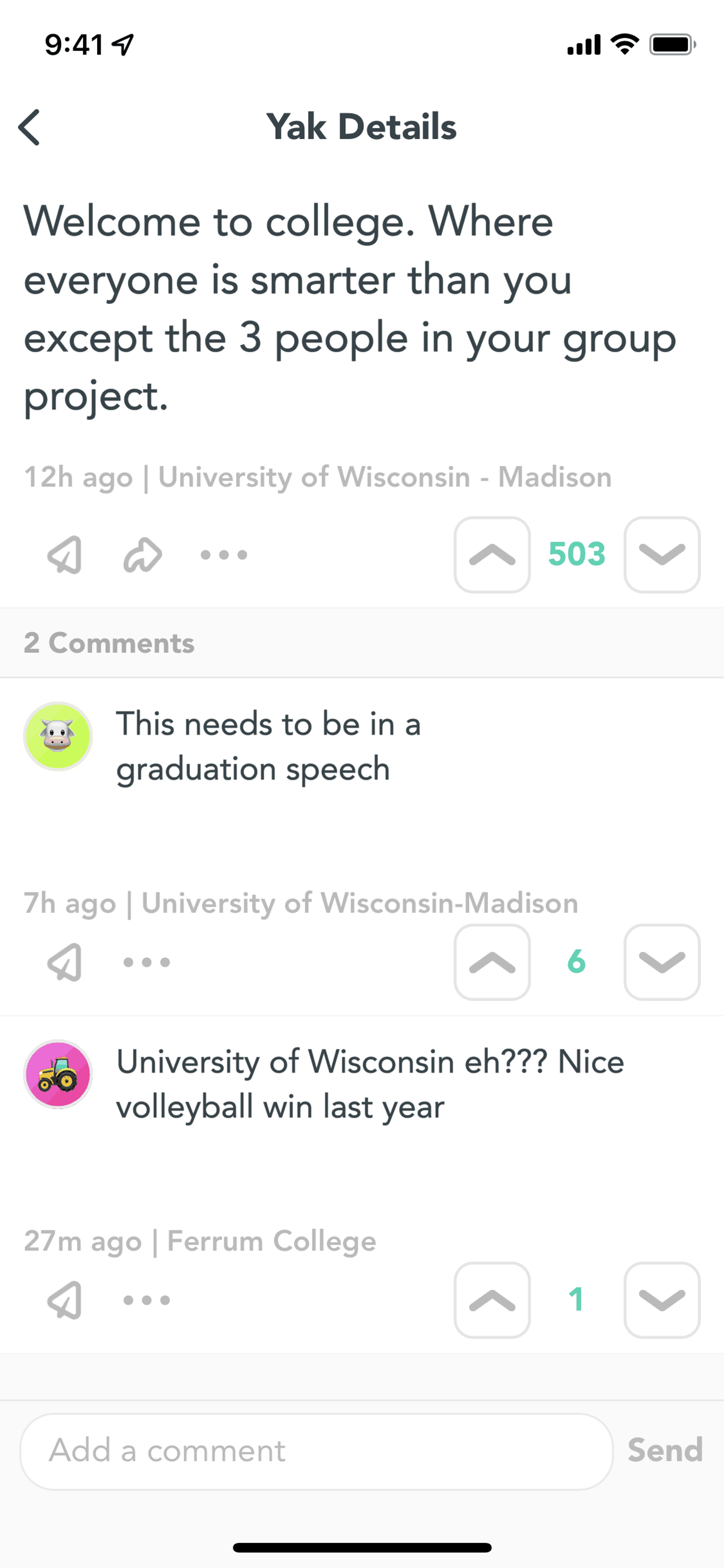 Yik Yak iOS Social Networking interface screenshot 21