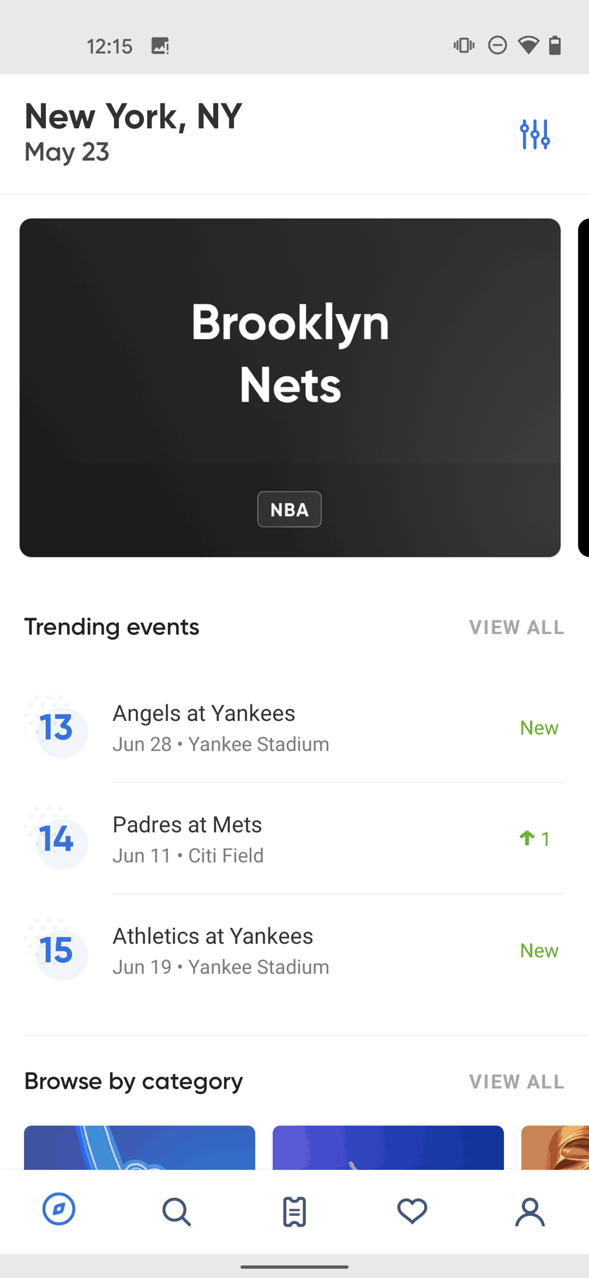 SeatGeek Android Entertainment interface screenshot 21