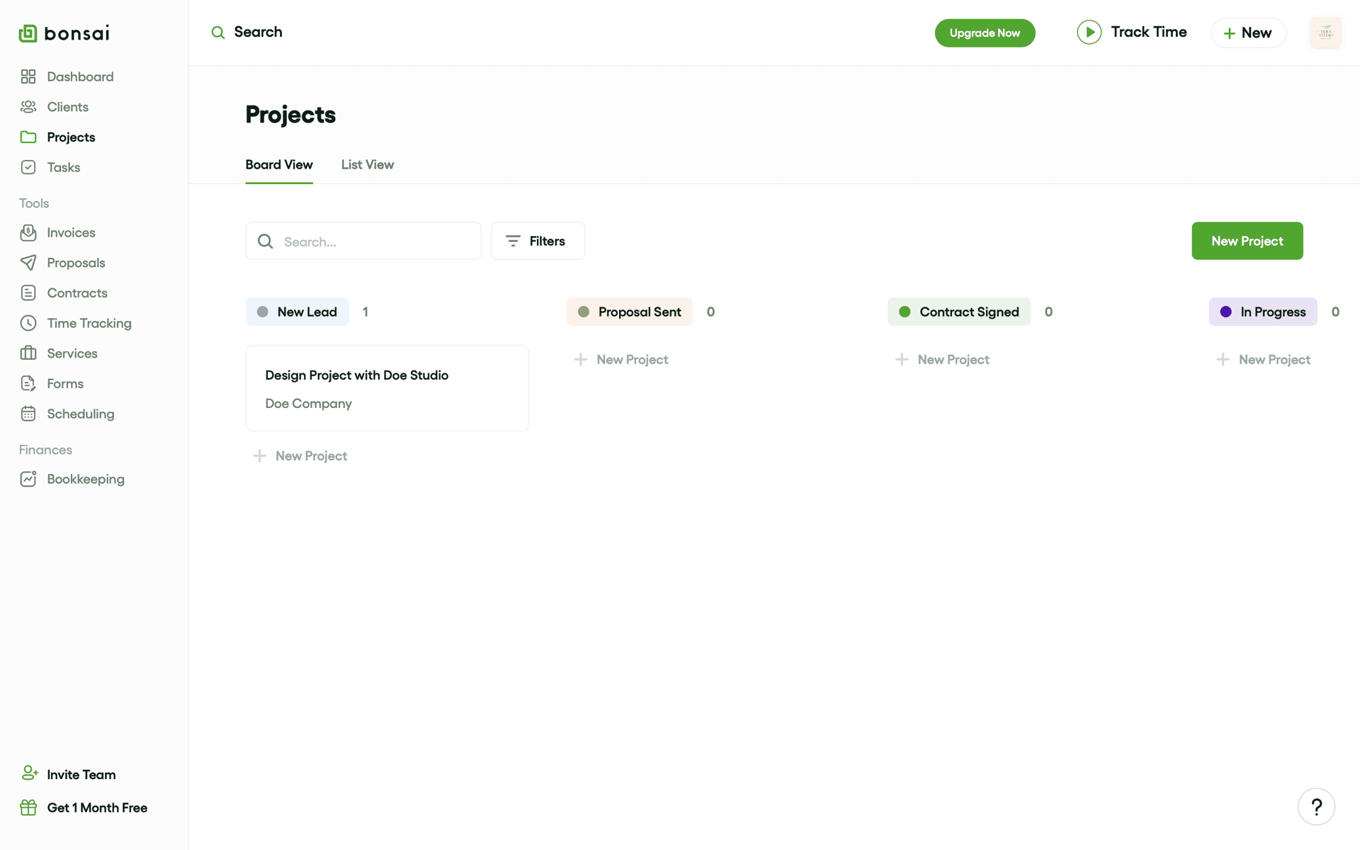 Bonsai Web Finance interface screenshot 18