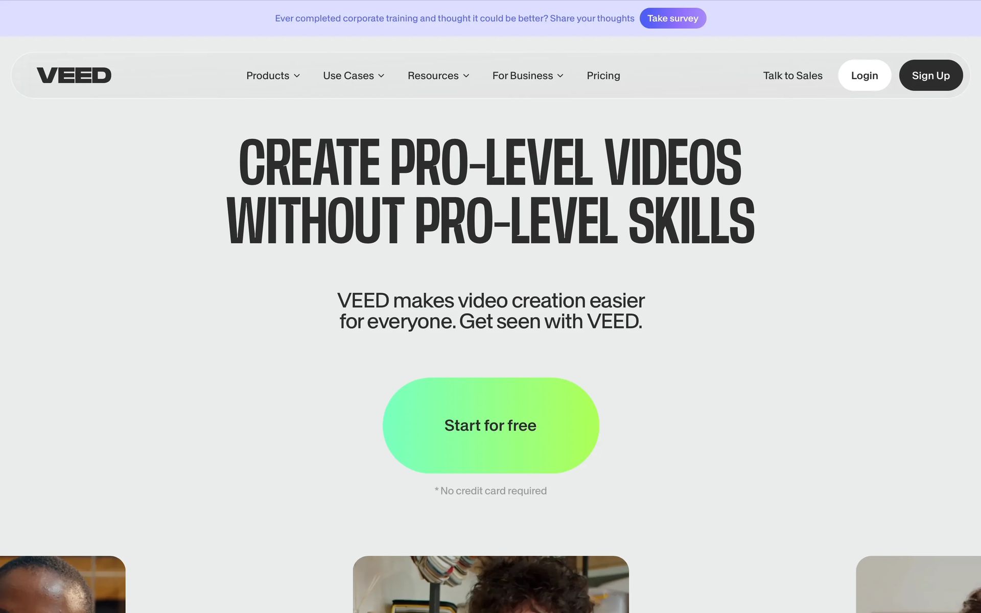 VEED Web Photo & Video interface screenshot 1