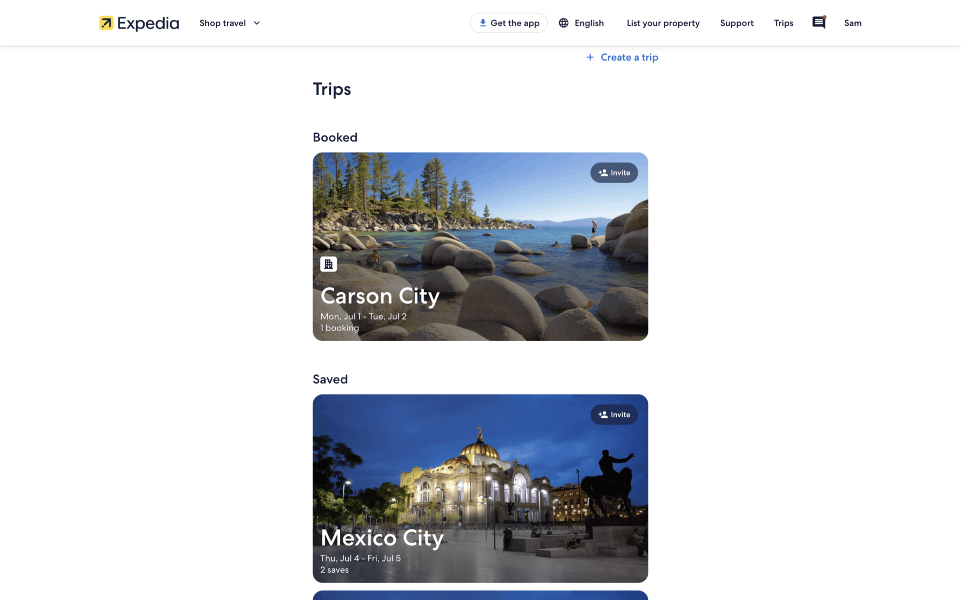 Expedia Web Travel & Transportation interface screenshot 4