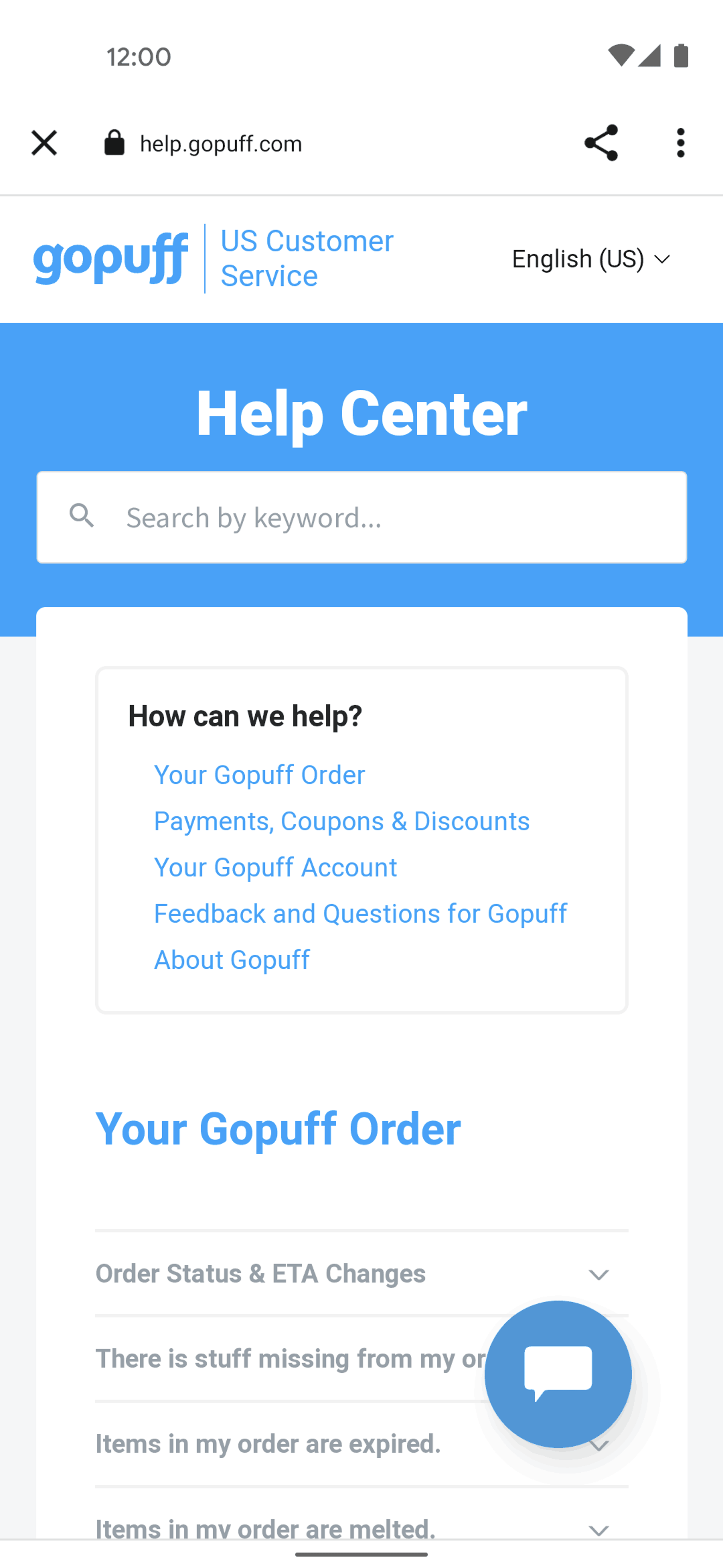 Gopuff Android Food & Drink interface screenshot 17