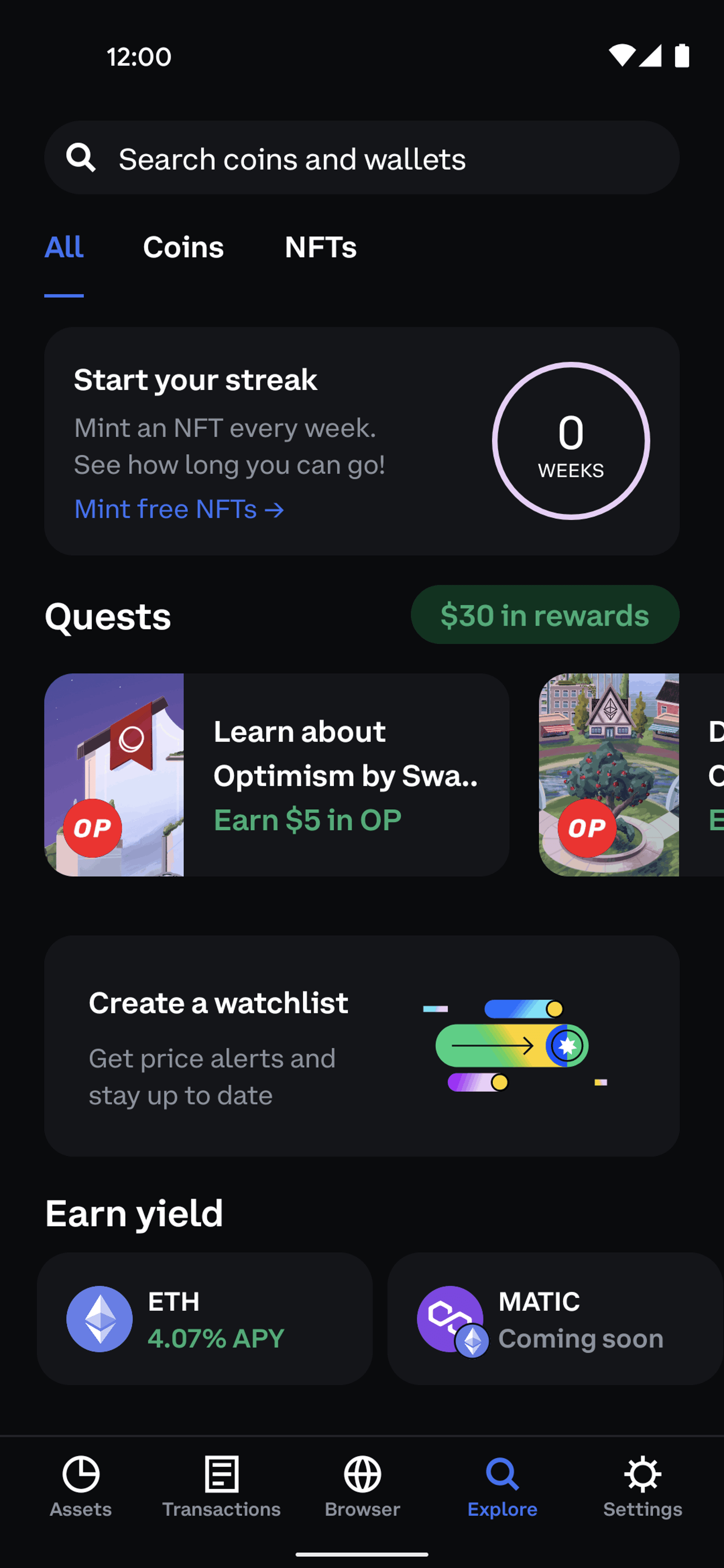 Coinbase Wallet Android Finance interface screenshot 5