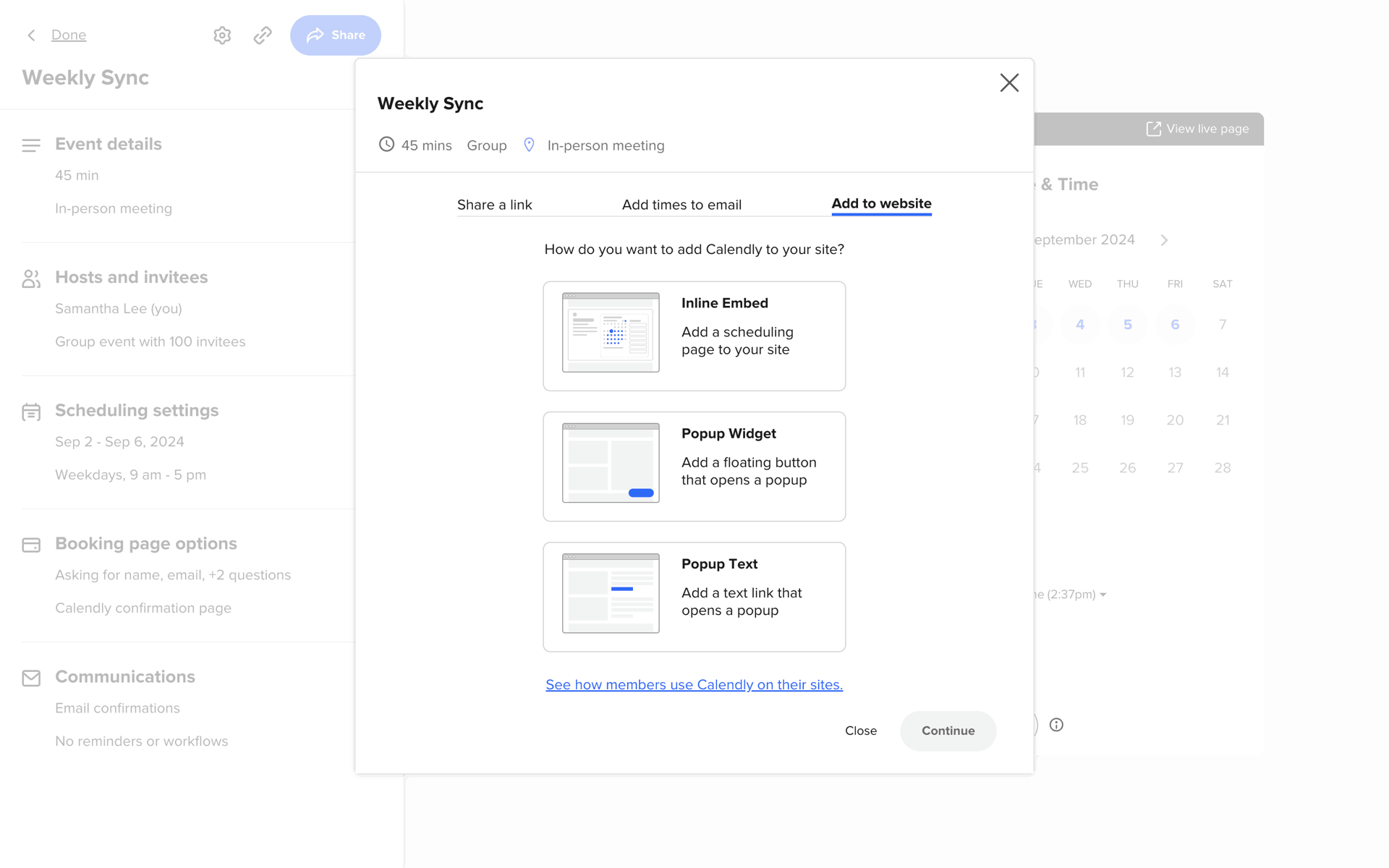 Calendly Web Business interface screenshot 6