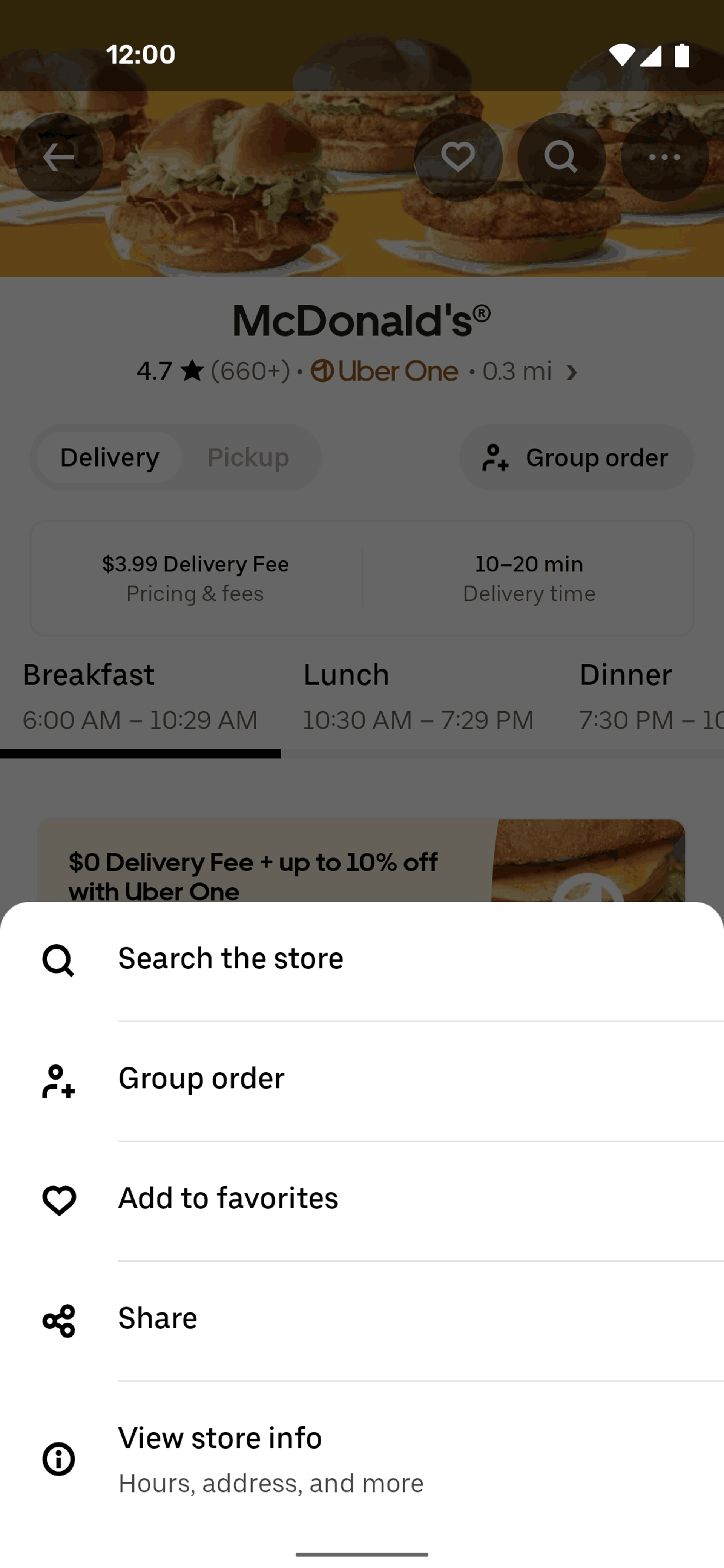 Uber Eats Android Food & Drink interface screenshot 12