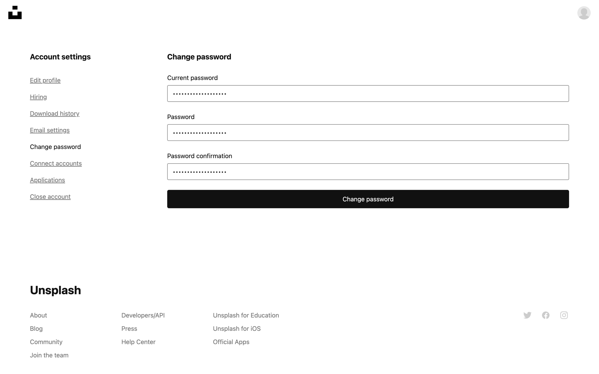 Unsplash Web Photo & Video interface screenshot 22