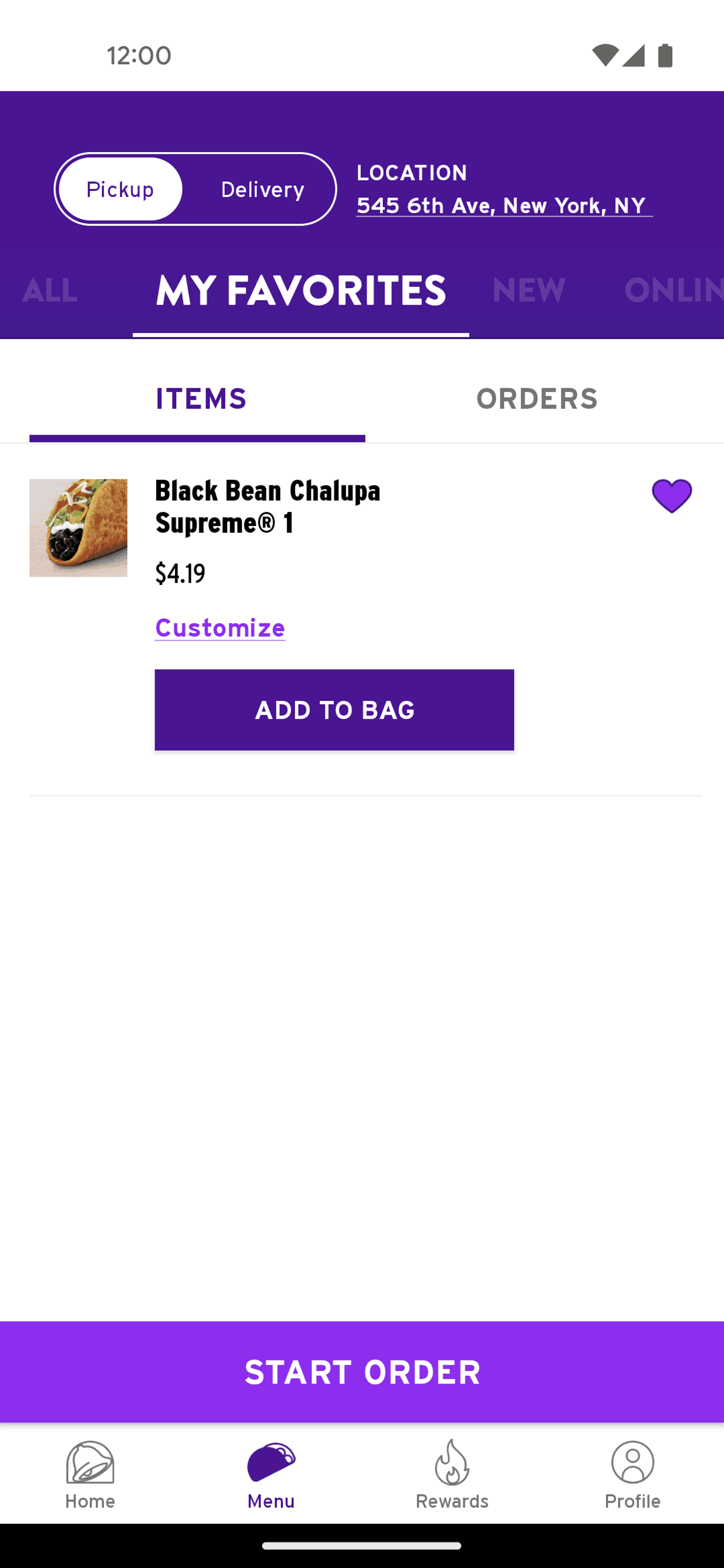 Taco Bell Android Food & Drink interface screenshot 19