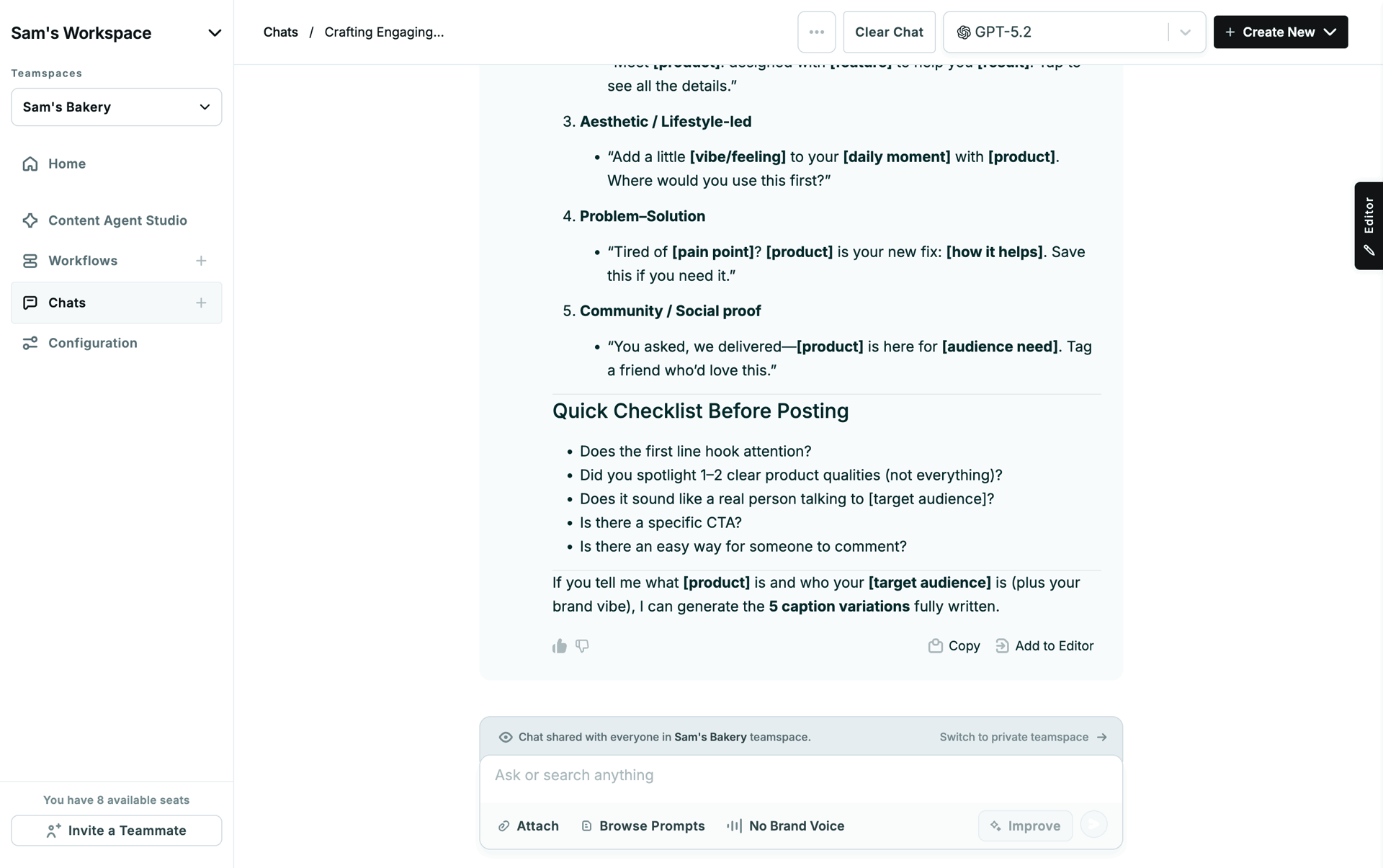 Copy.ai Web AI interface screenshot 23