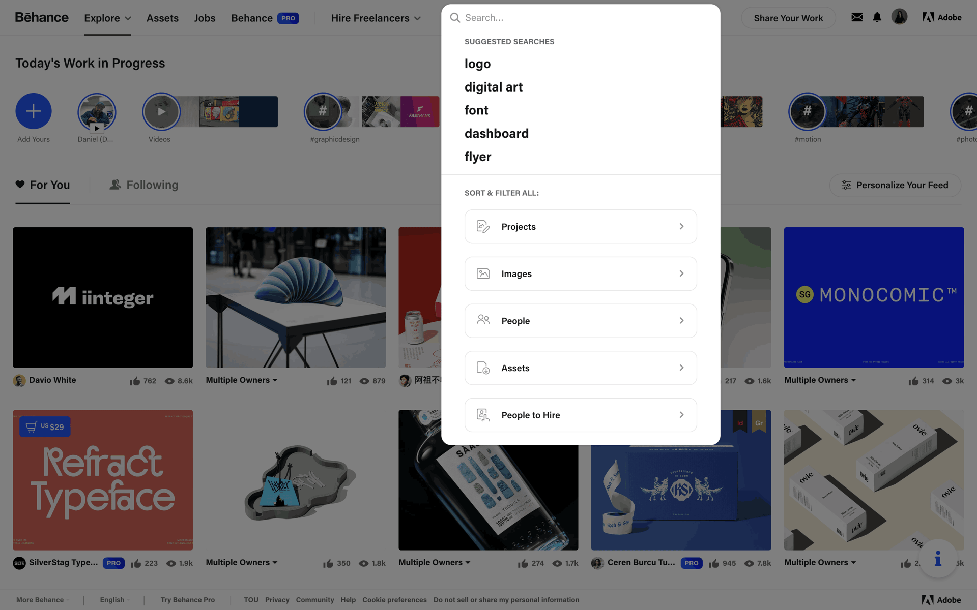 Behance Web Photo & Video interface screenshot 16