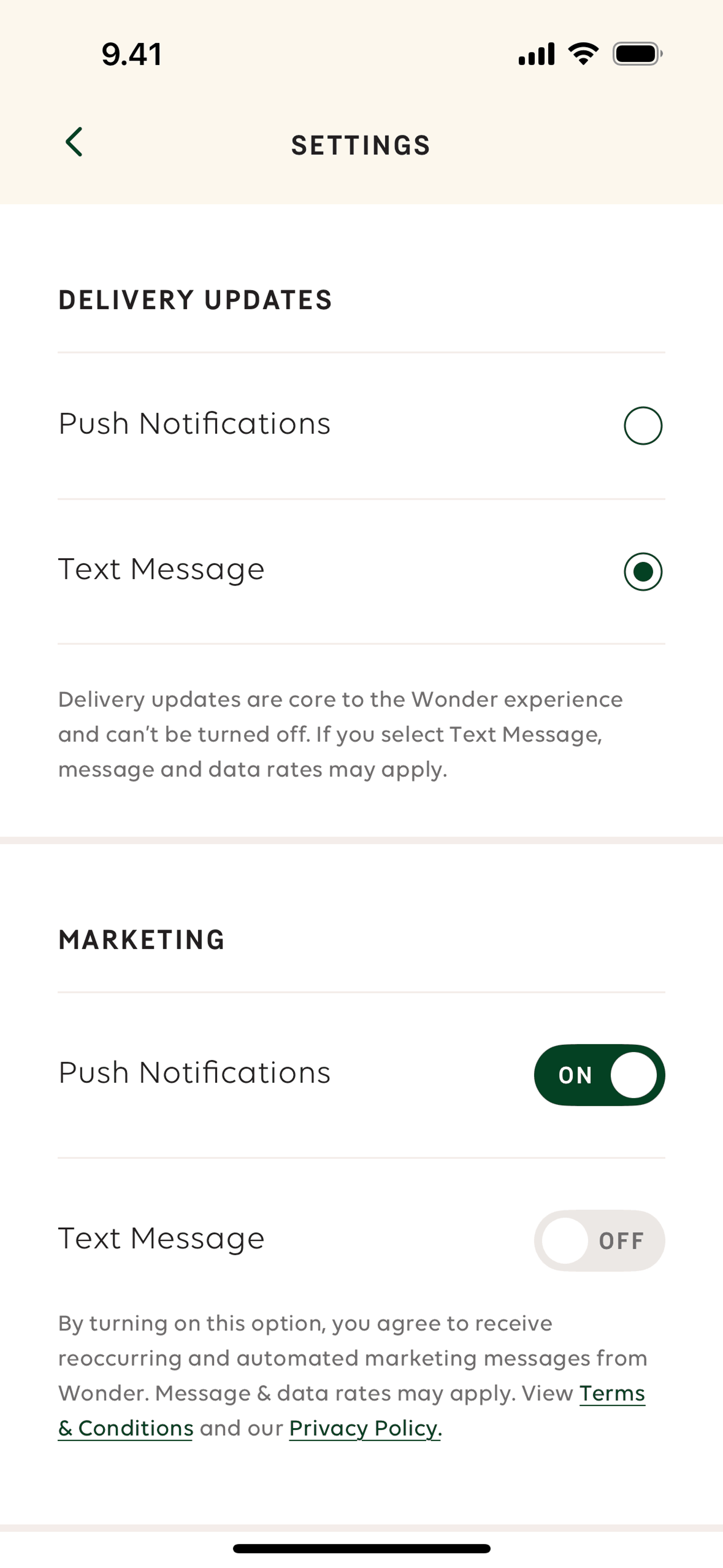 Wonder iOS Food & Drink interface screenshot 19