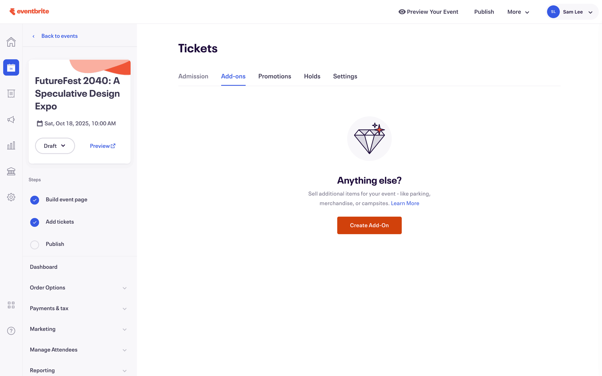 Eventbrite Web Entertainment interface screenshot 22