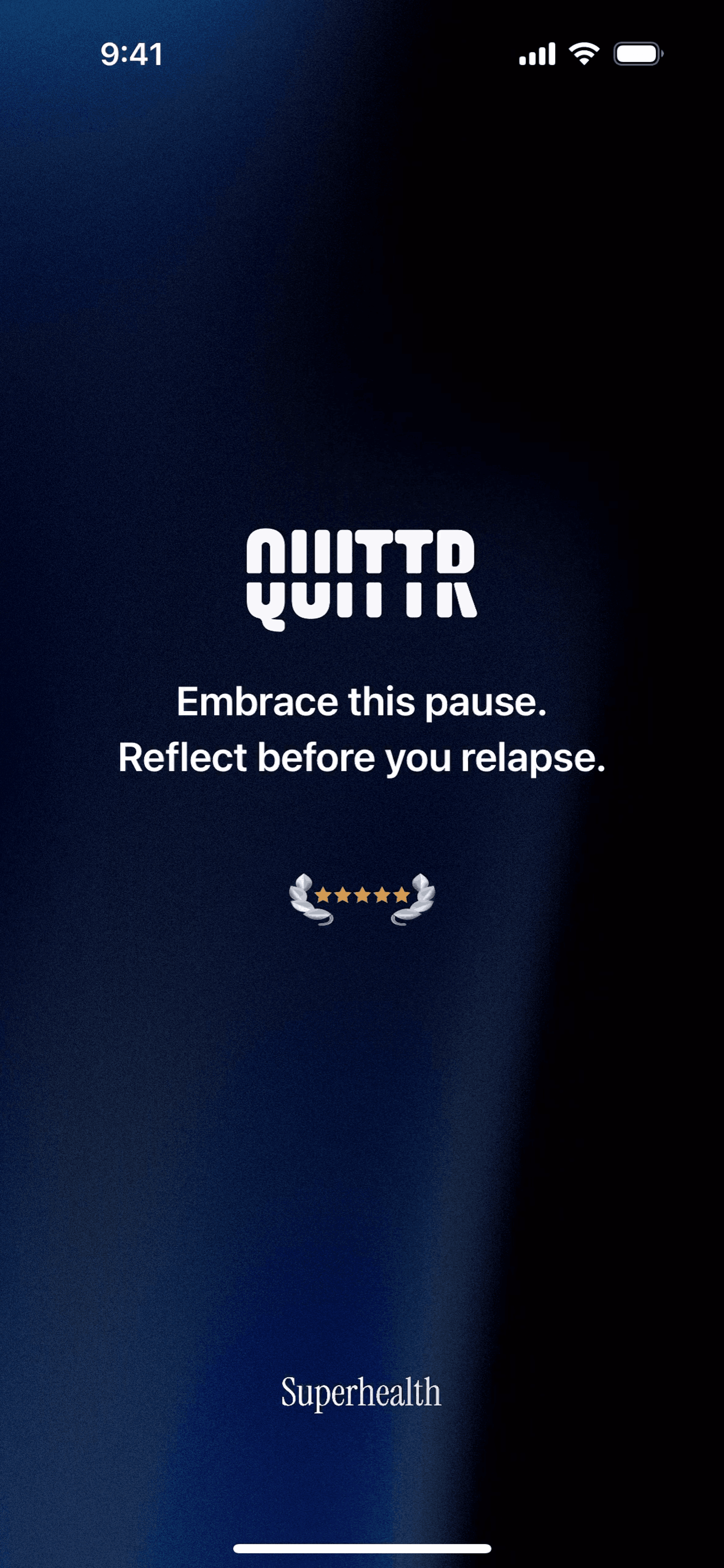 QUITTR iOS Health & Fitness interface screenshot 2