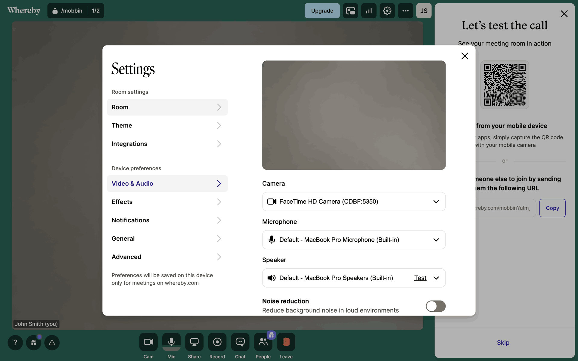 Whereby Web Business interface screenshot 21
