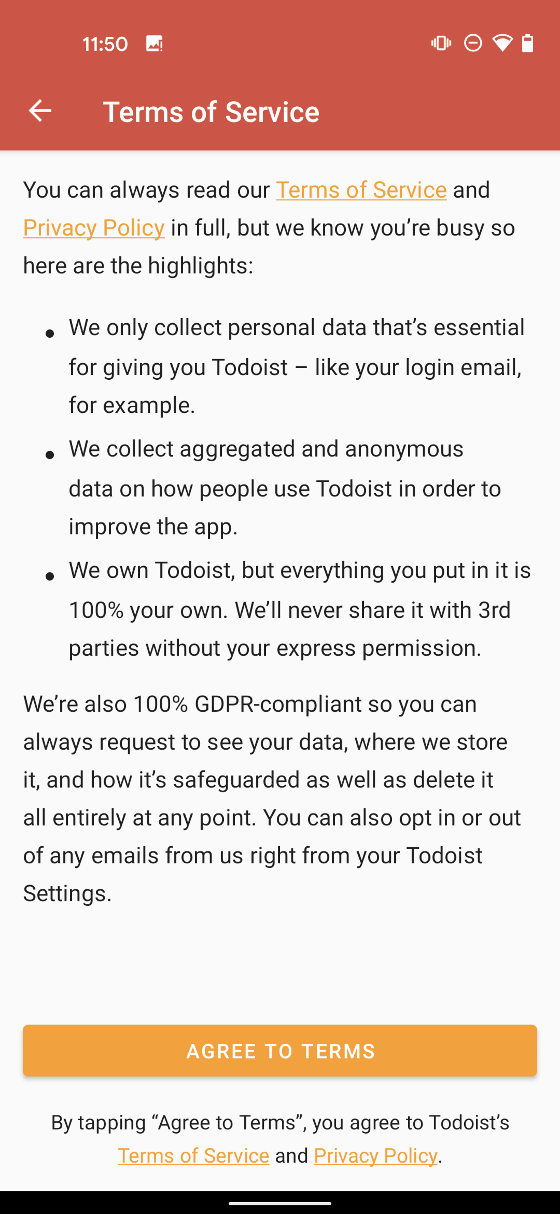 Todoist Android Collaboration interface screenshot 6