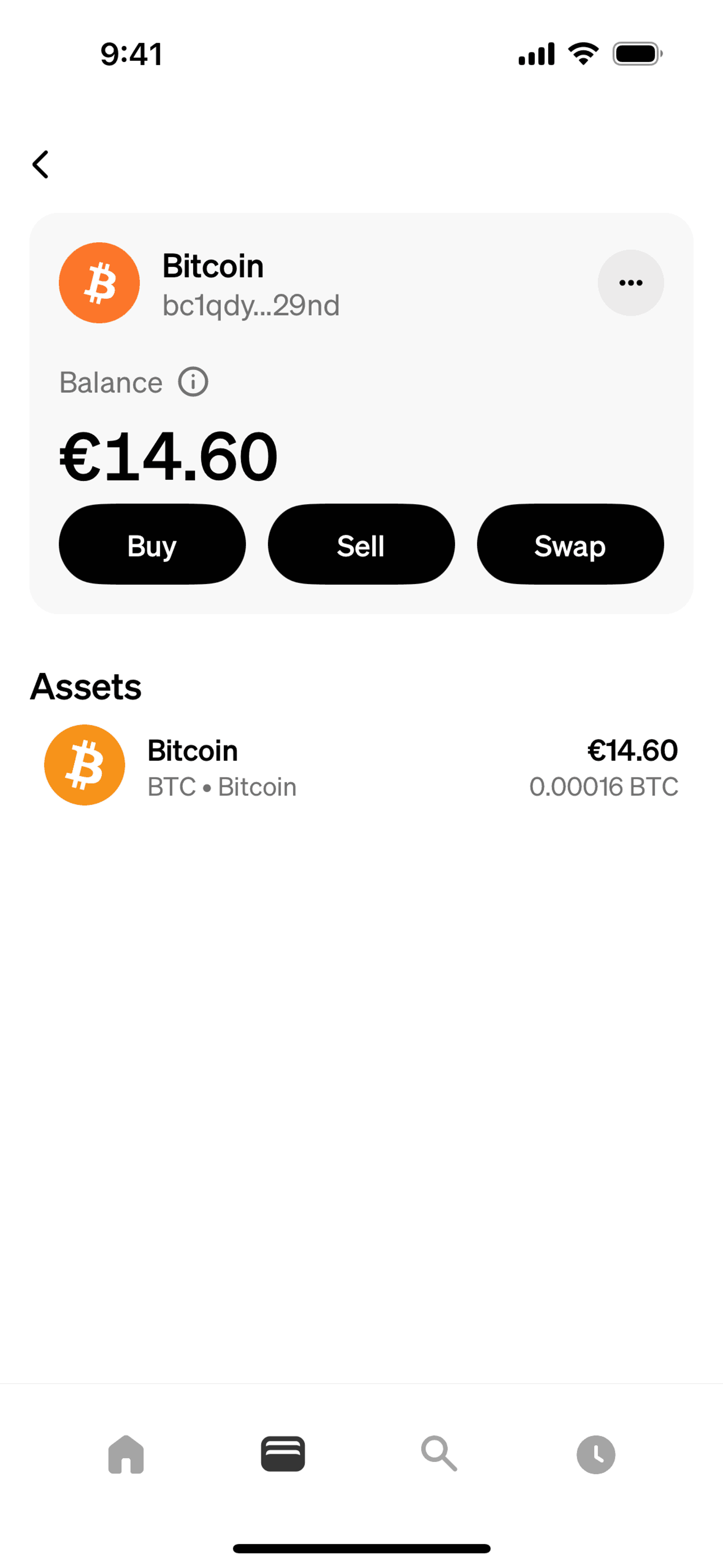 Wallet detail on MoonPay (ios) screen 2