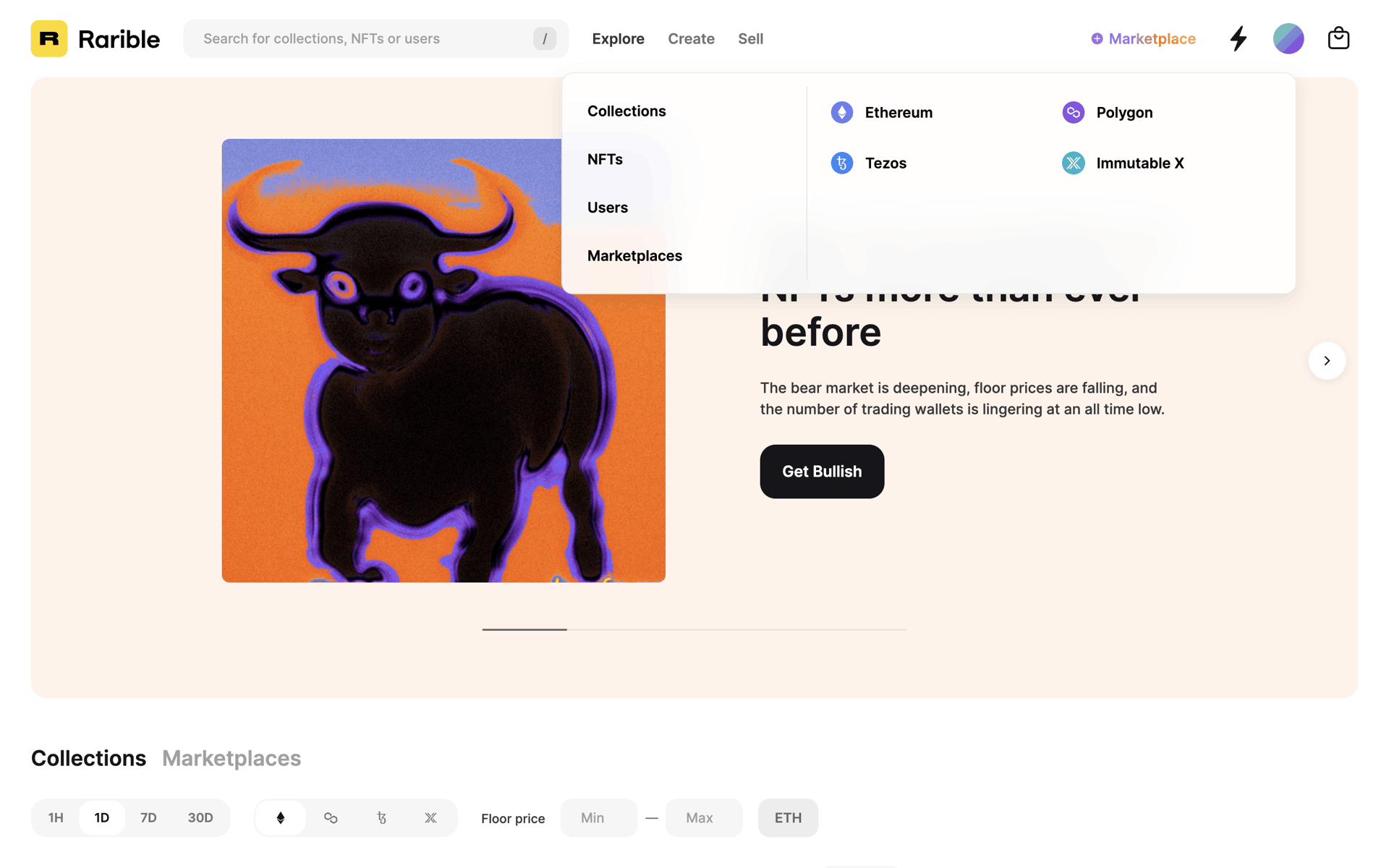 Rarible Web Crypto & Web3 interface screenshot 14