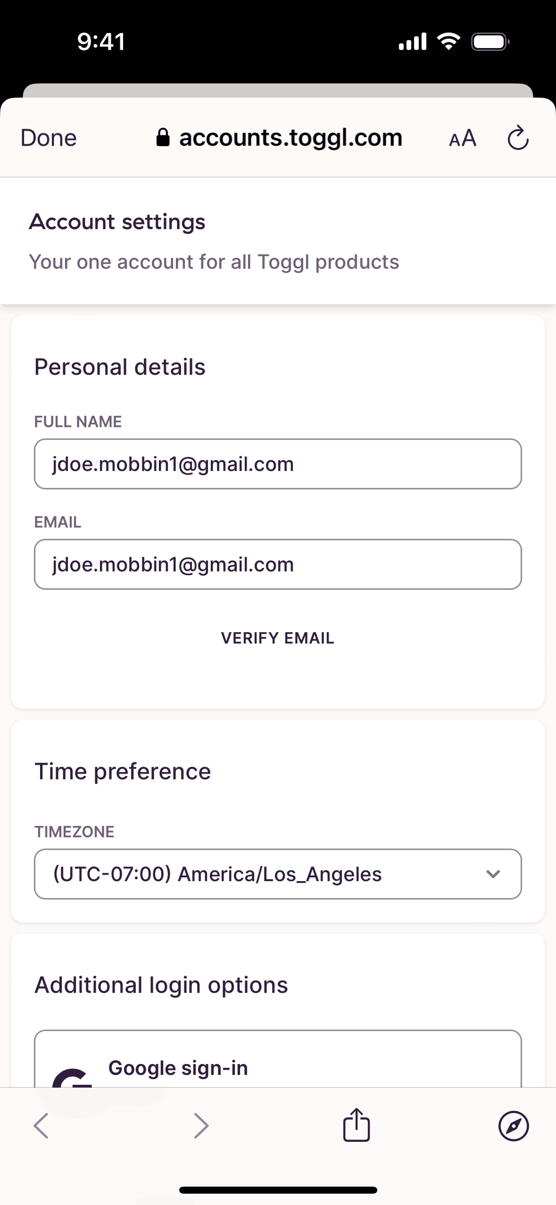 Toggl Track iOS Business interface screenshot 15