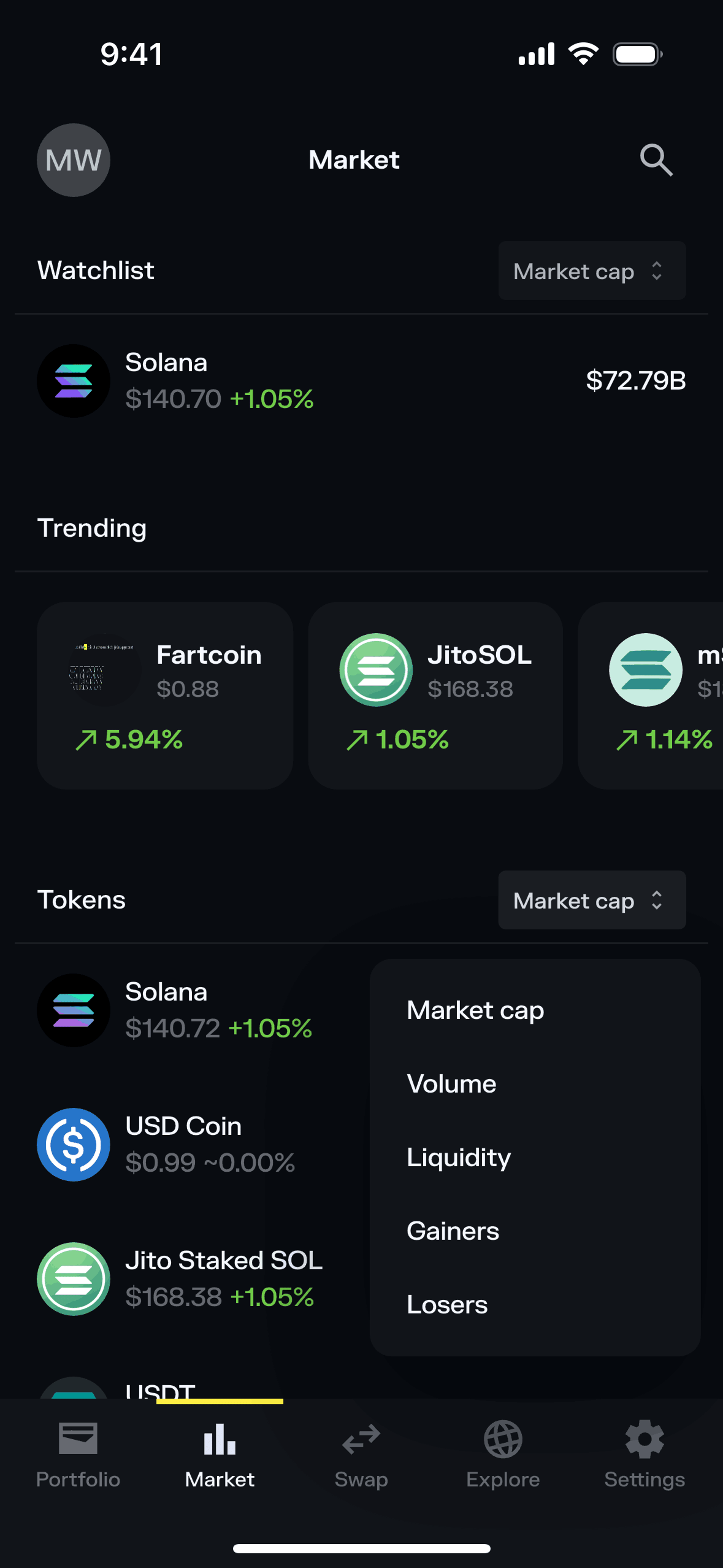 Solflare iOS Crypto & Web3 interface screenshot 9