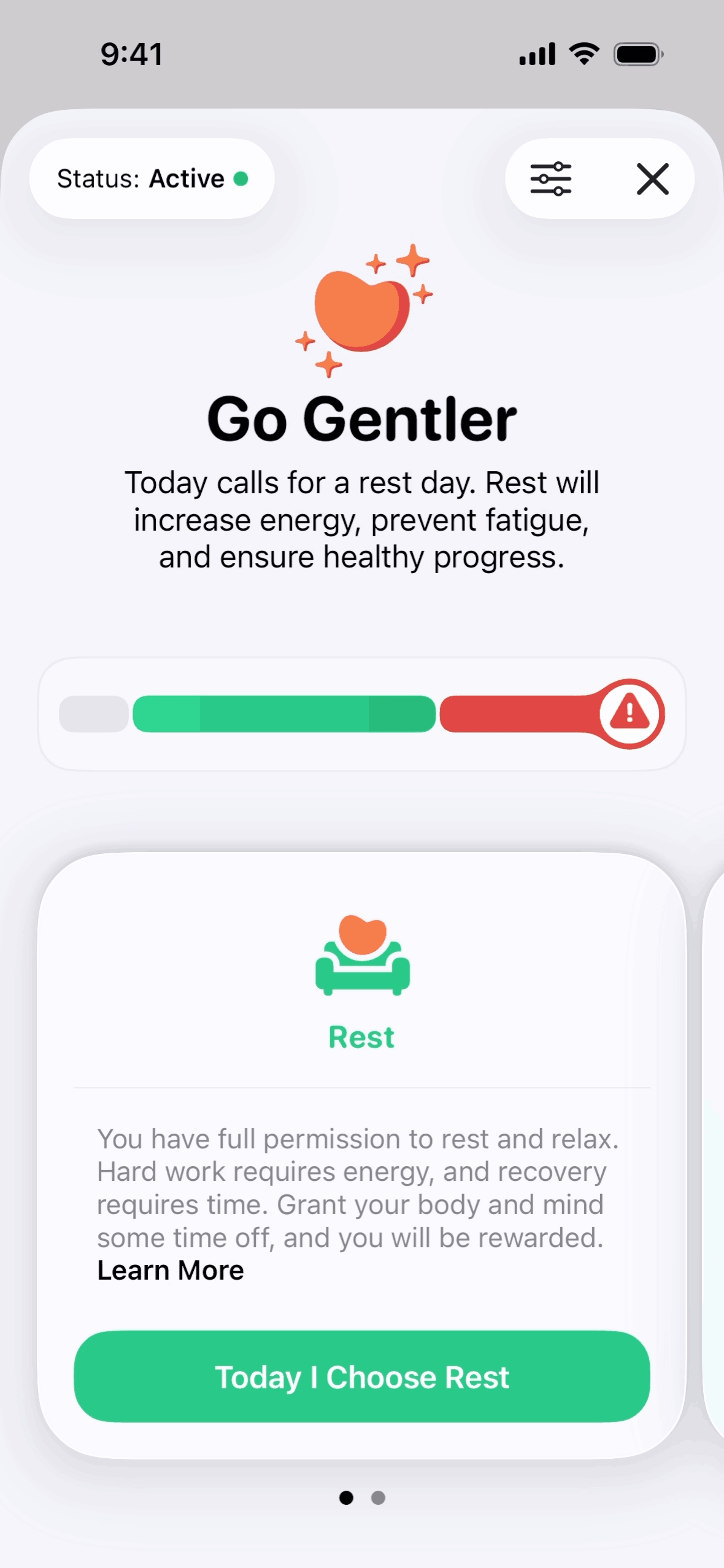 Gentler Streak iOS Health & Fitness interface screenshot 20