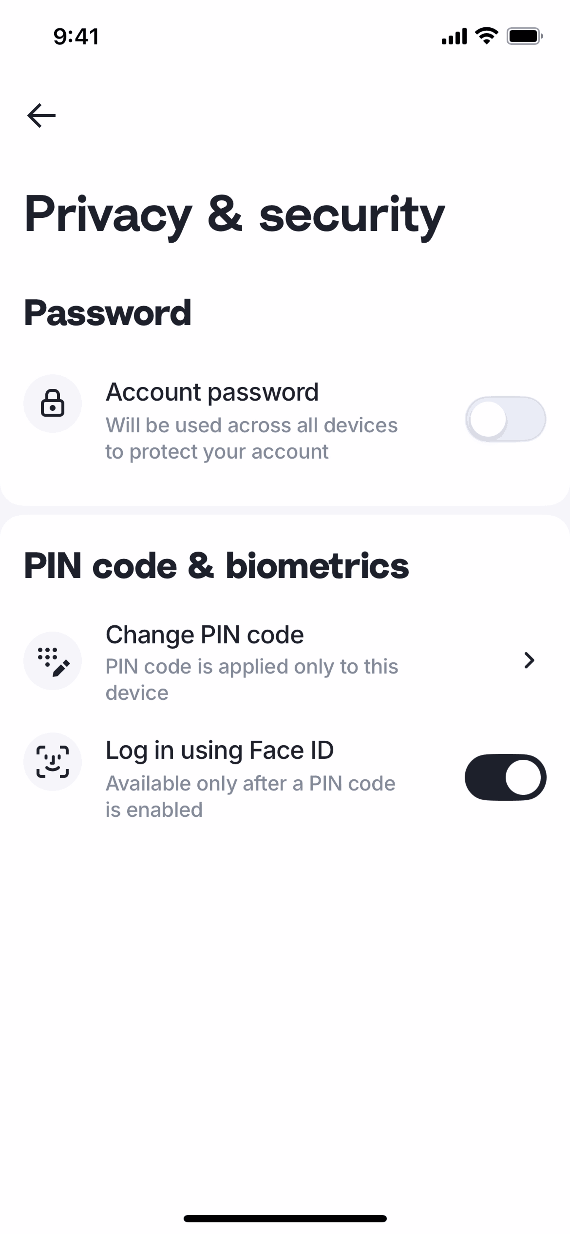 Tabby iOS Finance interface screenshot 13