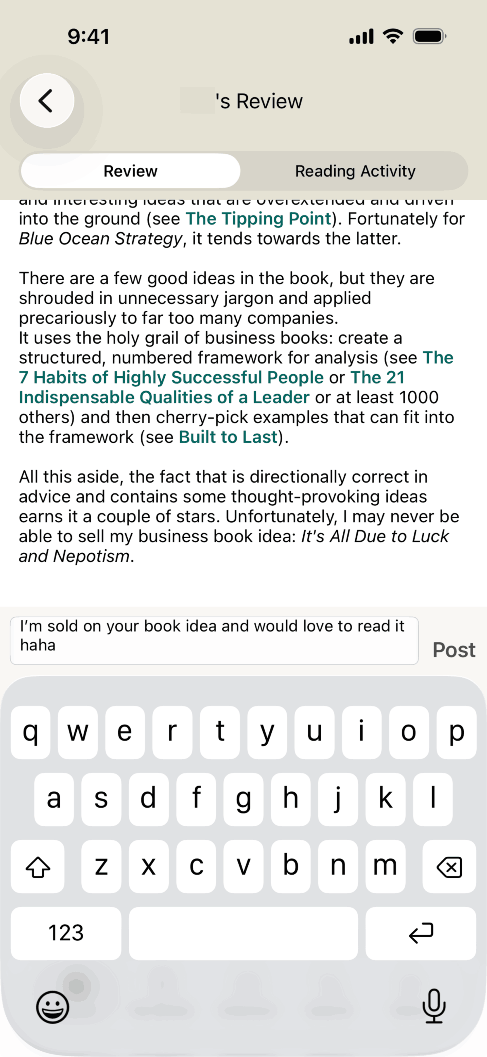 Goodreads iOS Education interface screenshot 3