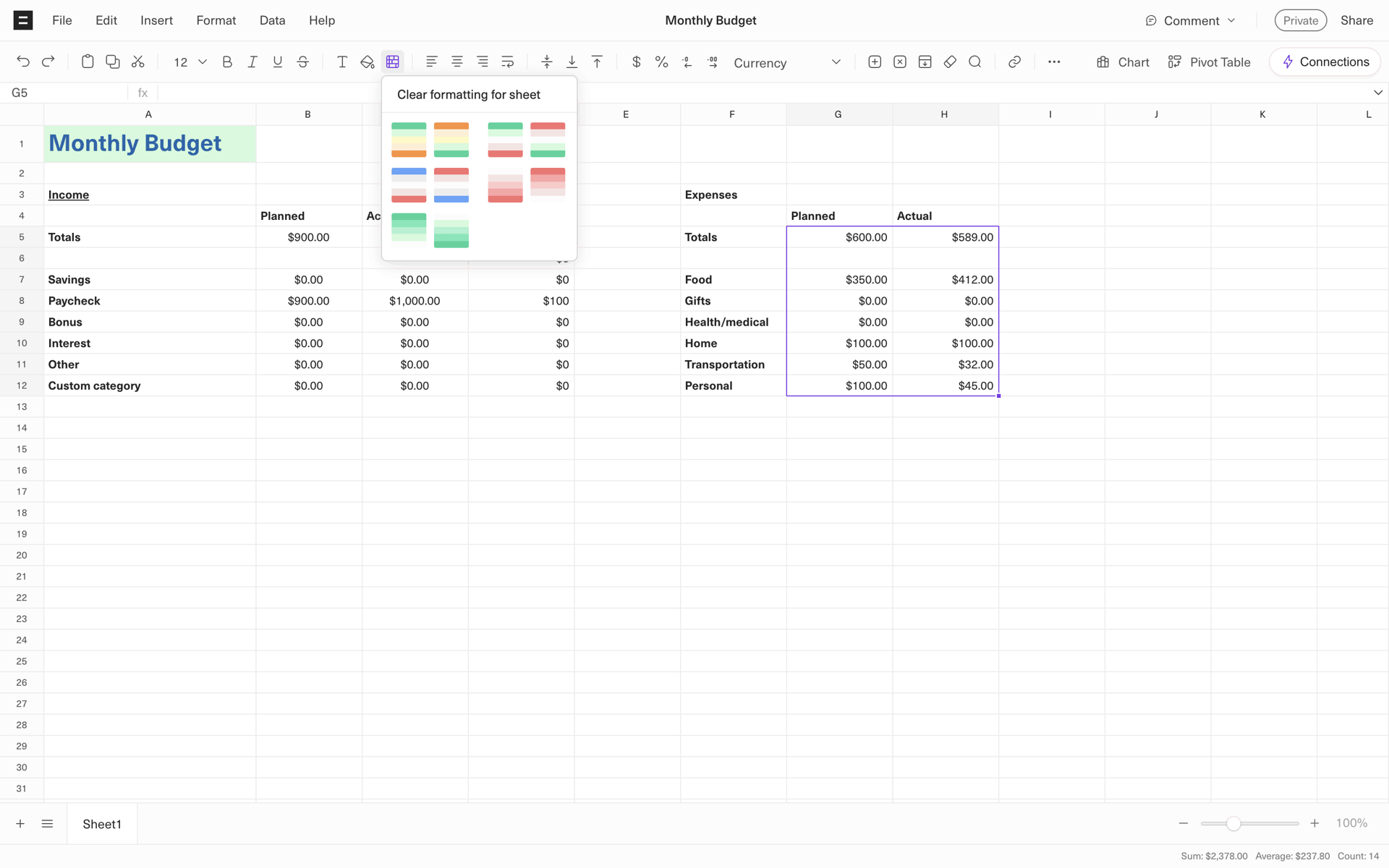 Equals Web Business interface screenshot 15