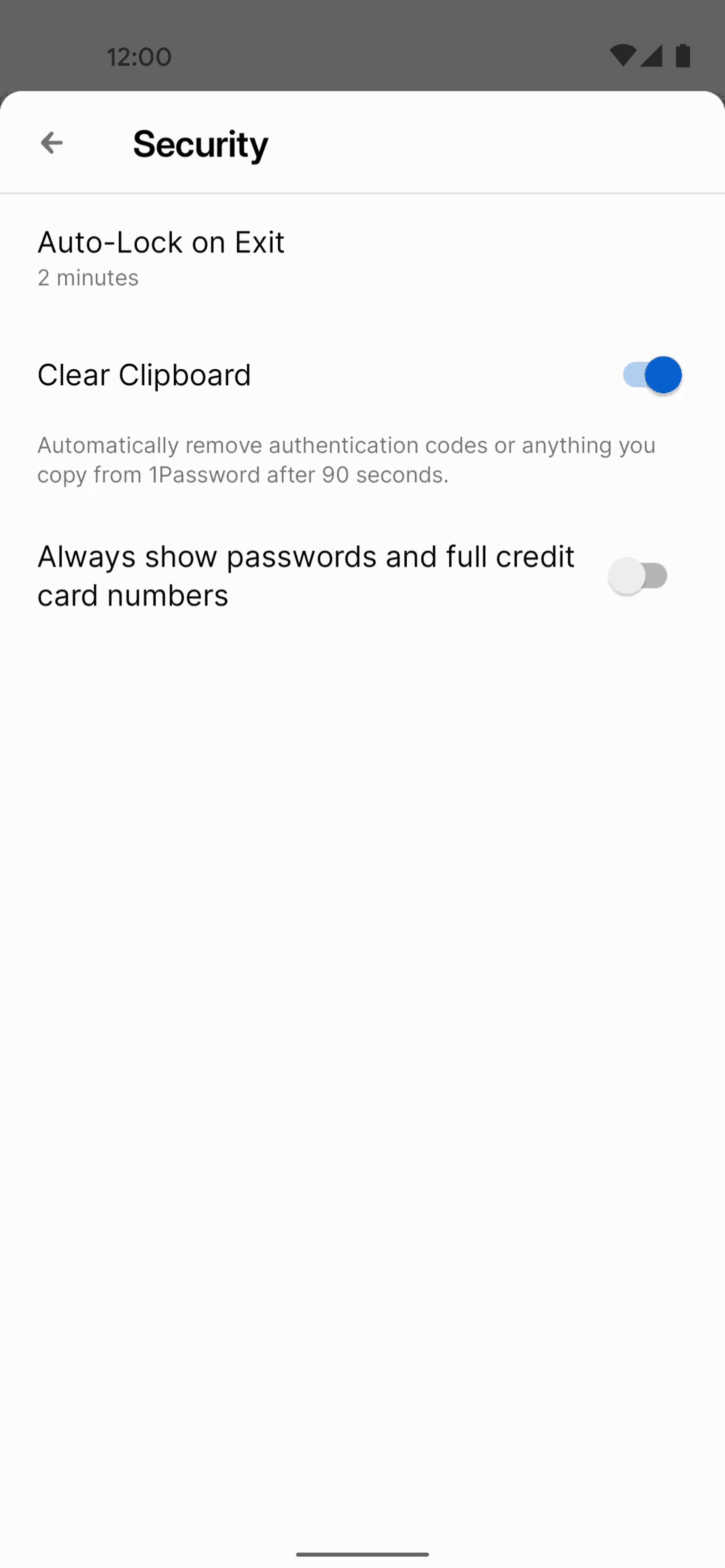 1Password Android Productivity interface screenshot 23