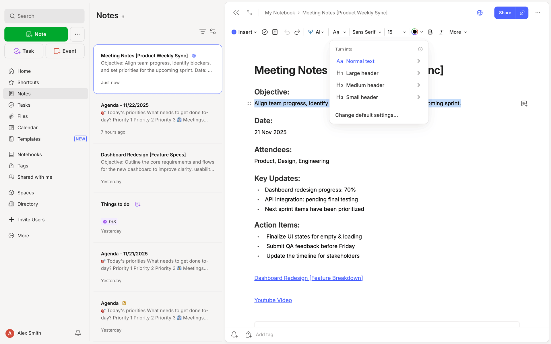 Evernote Web Productivity interface screenshot 8