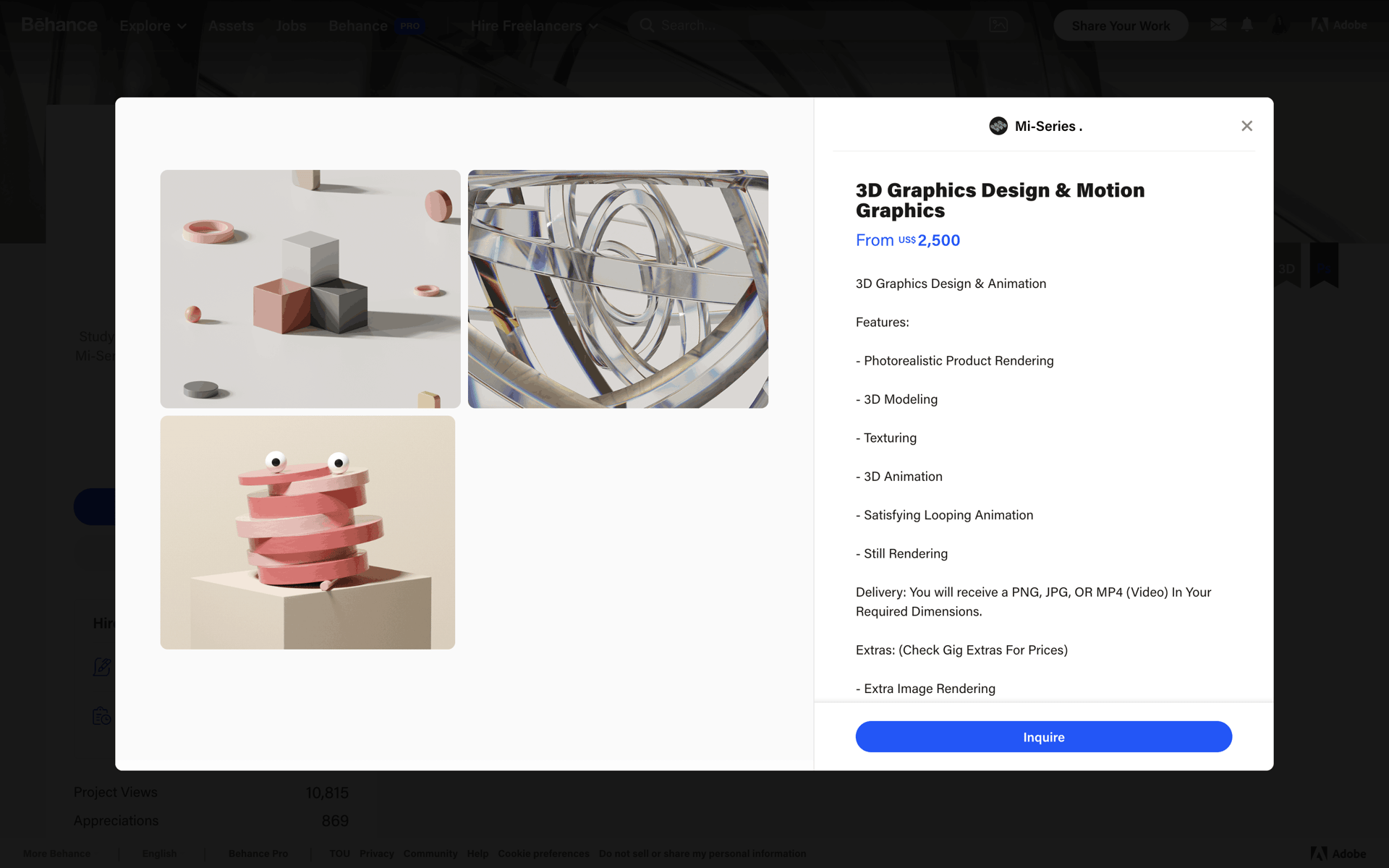 Behance Web Photo & Video interface screenshot 12