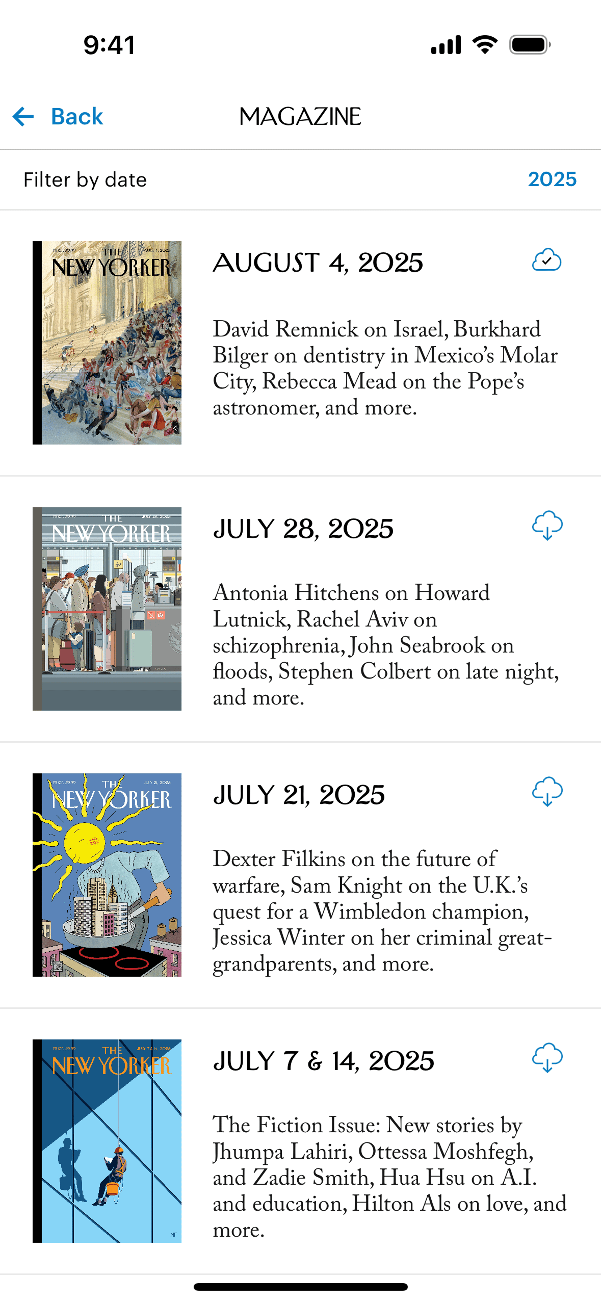 The New Yorker iOS News interface screenshot 9