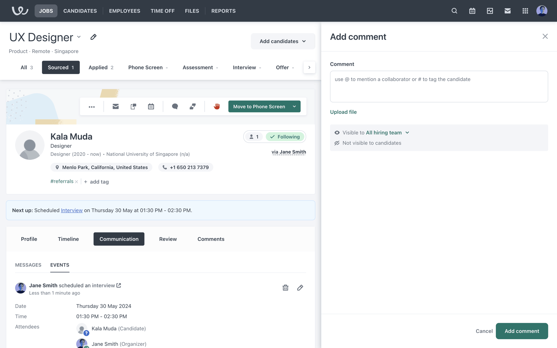 Workable Web AI interface screenshot 11