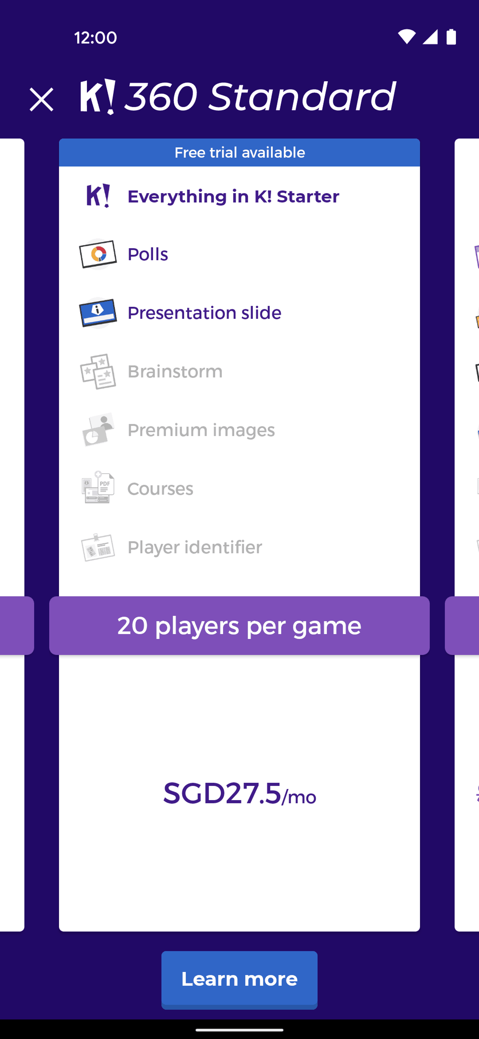 Kahoot! Android Education interface screenshot 18