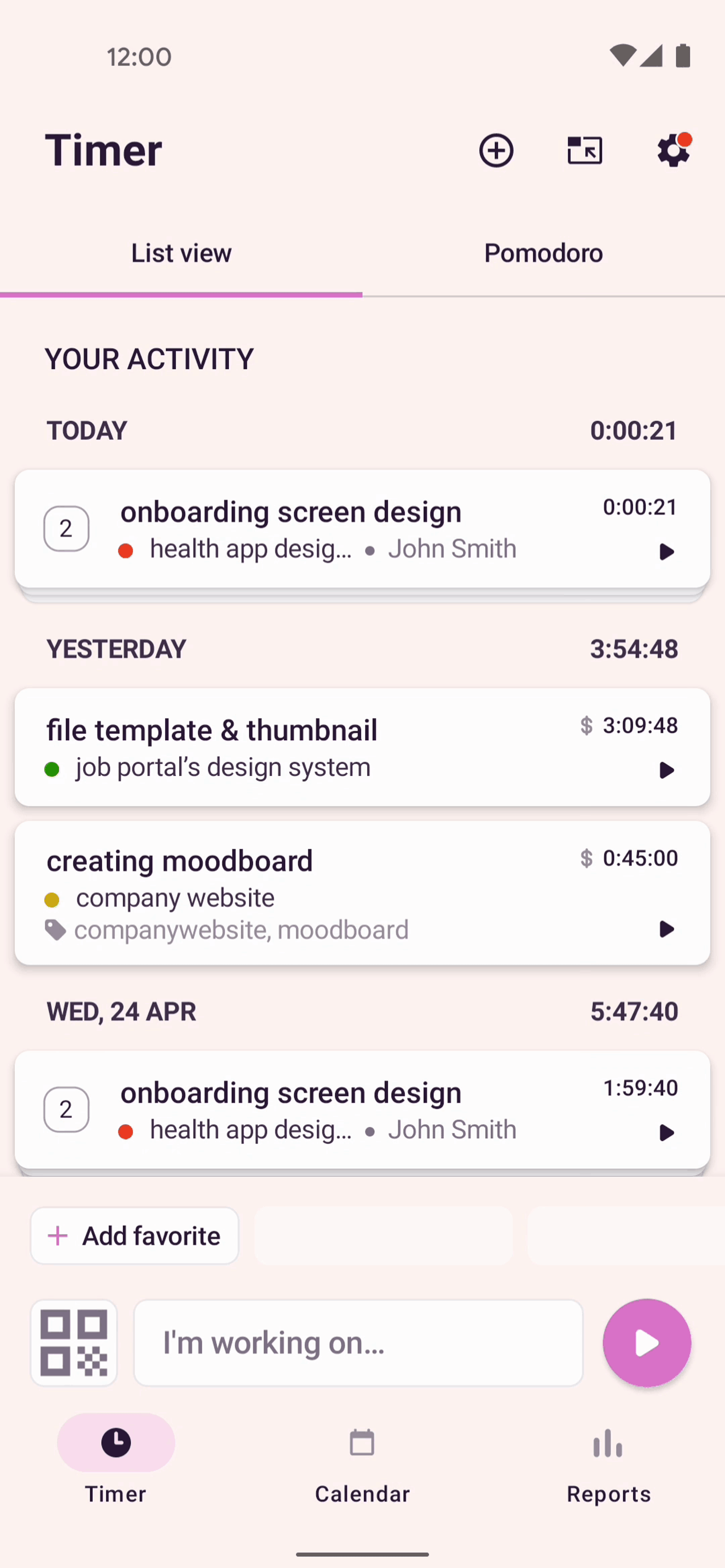 Toggl Track Android Business interface screenshot 4