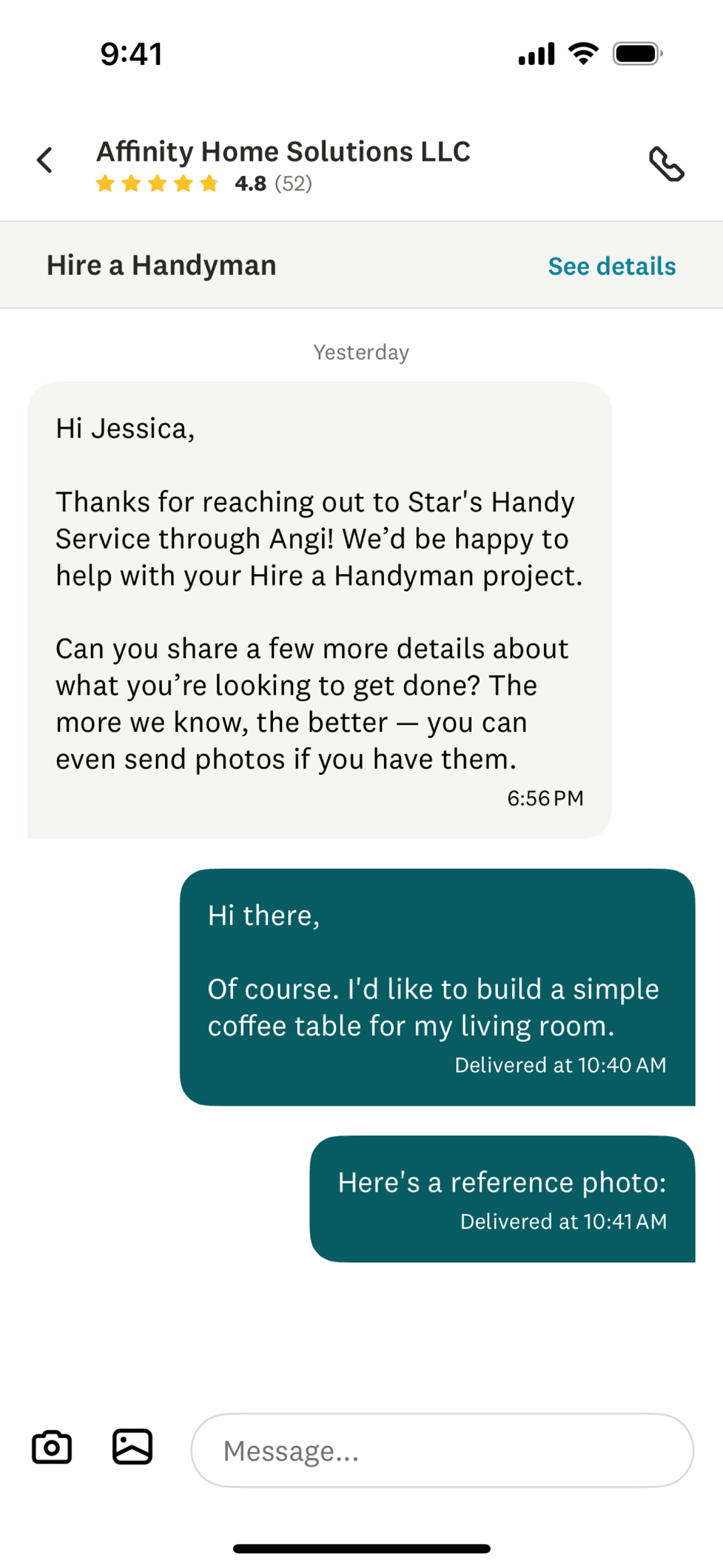 Angi iOS Lifestyle interface screenshot 13
