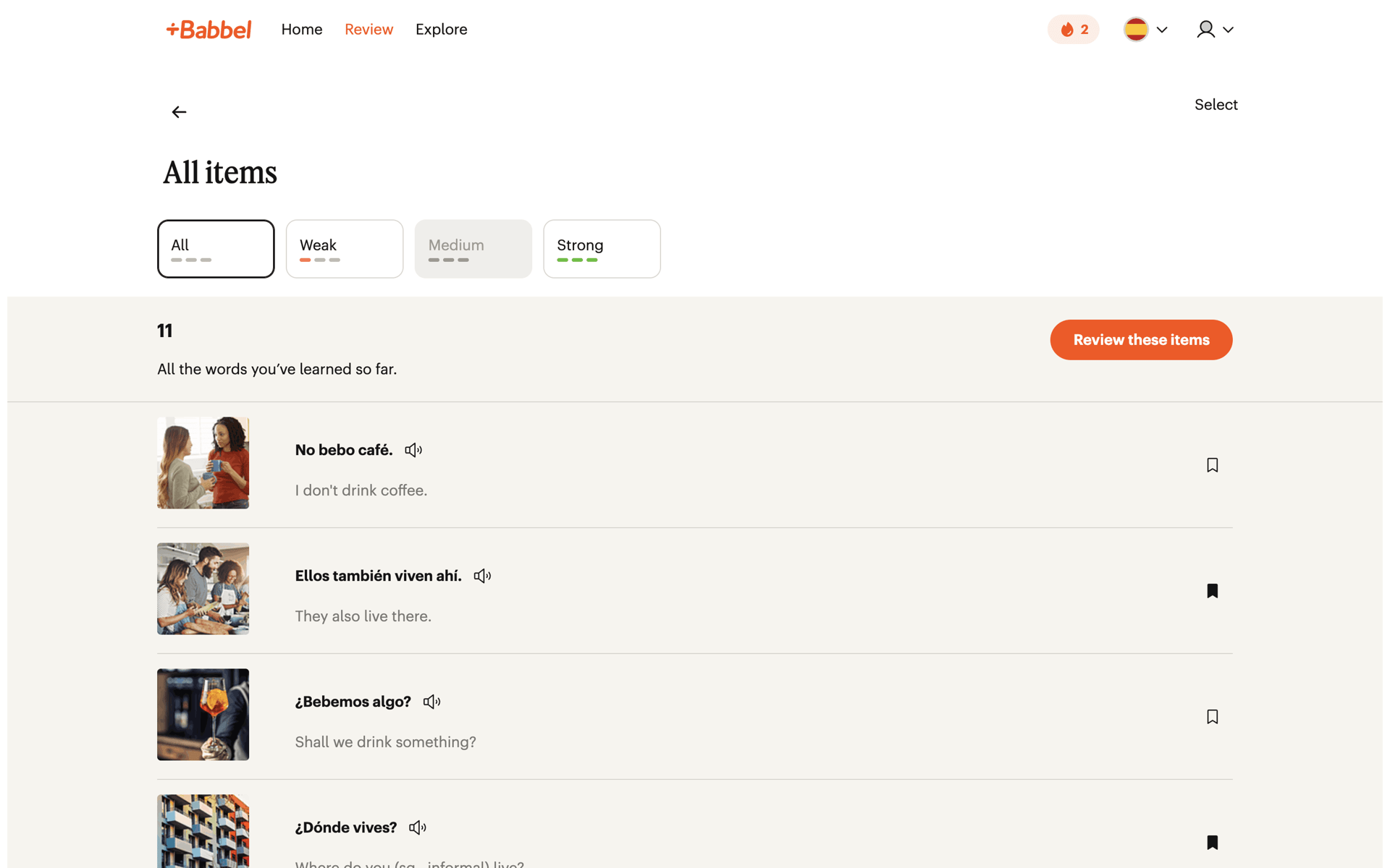 Babbel Web Education interface screenshot 10