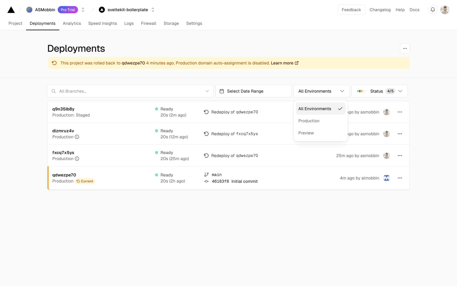 Vercel Web Developer Tools interface screenshot 6