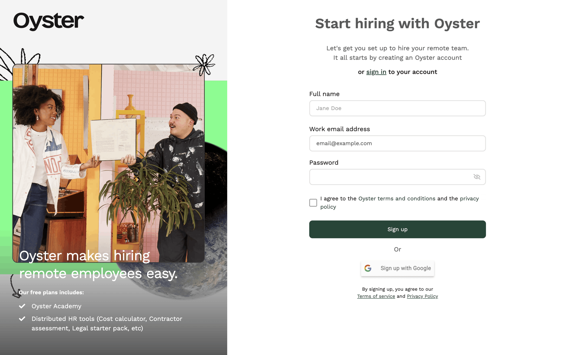 Oyster Web Business interface screenshot 6