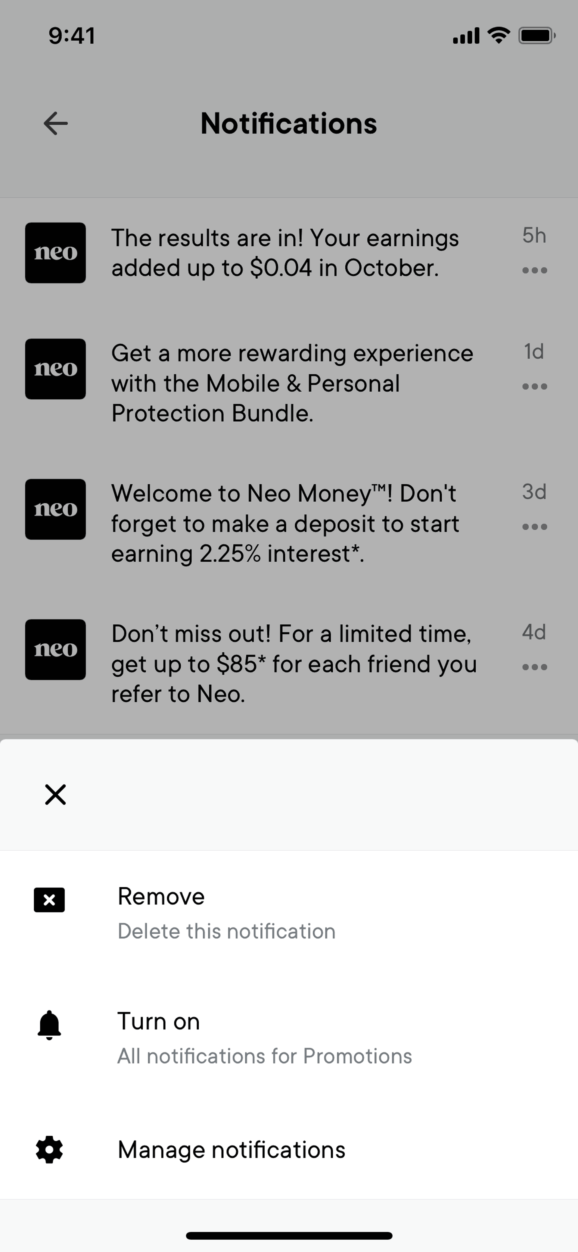 Neo Financial iOS Finance interface screenshot 14