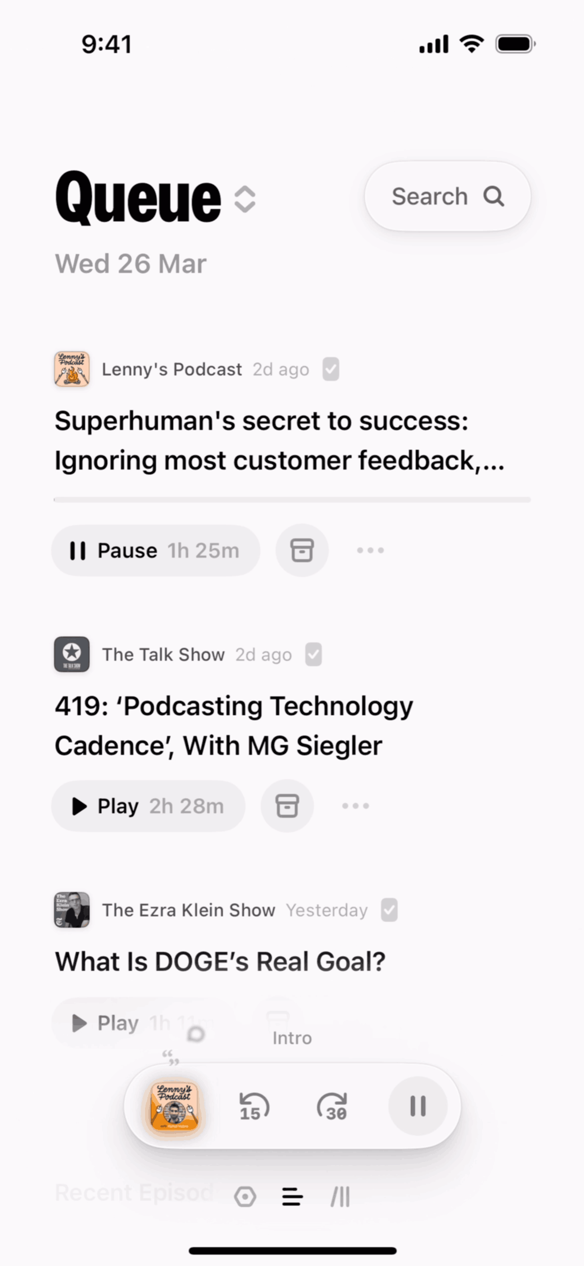 Queue iOS News interface screenshot 6