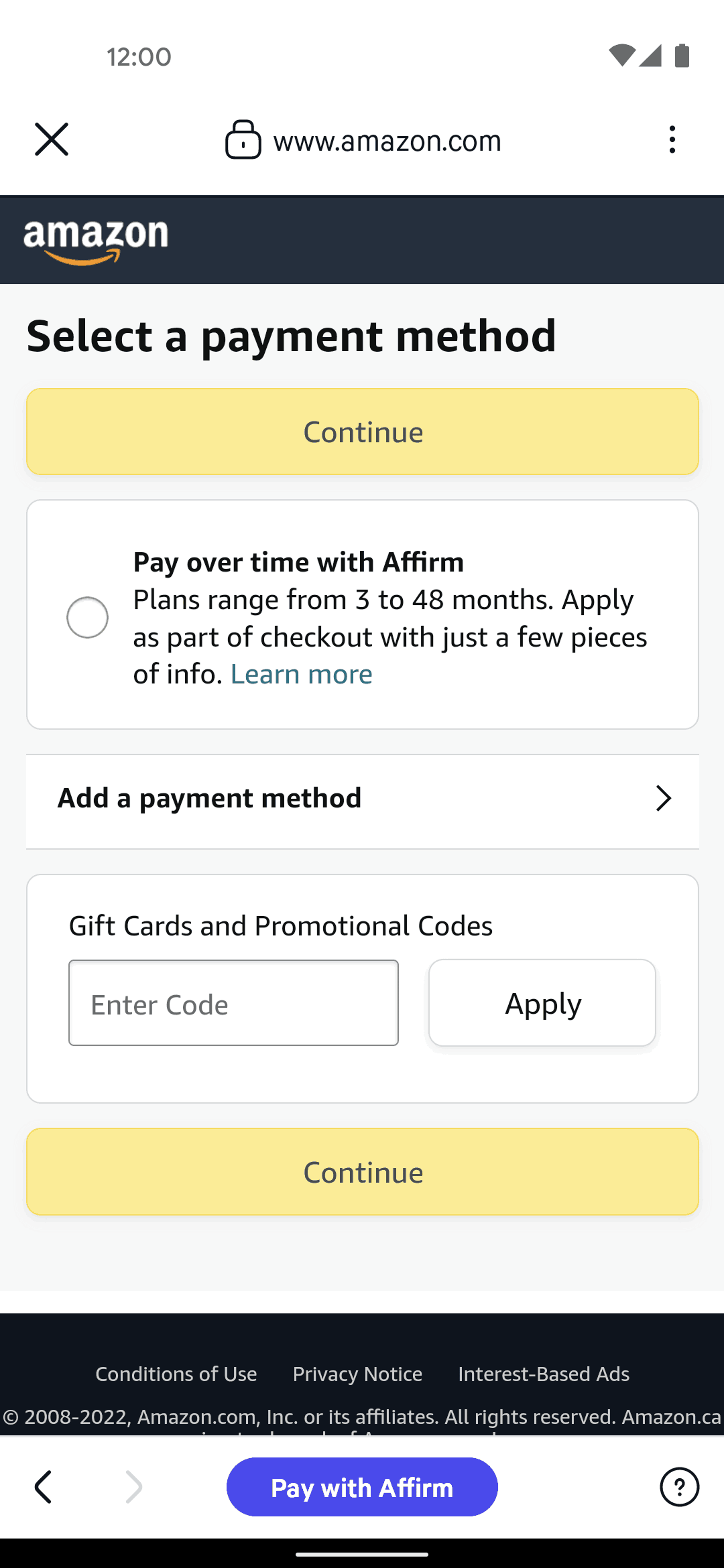 Affirm Android Finance interface screenshot 22
