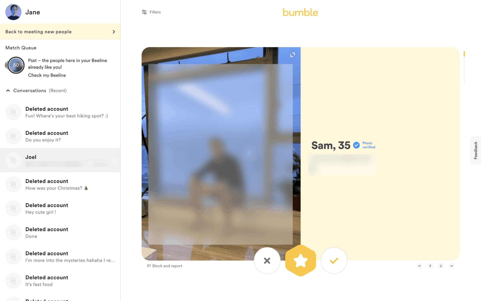 Bumble Web Lifestyle interface screenshot 8