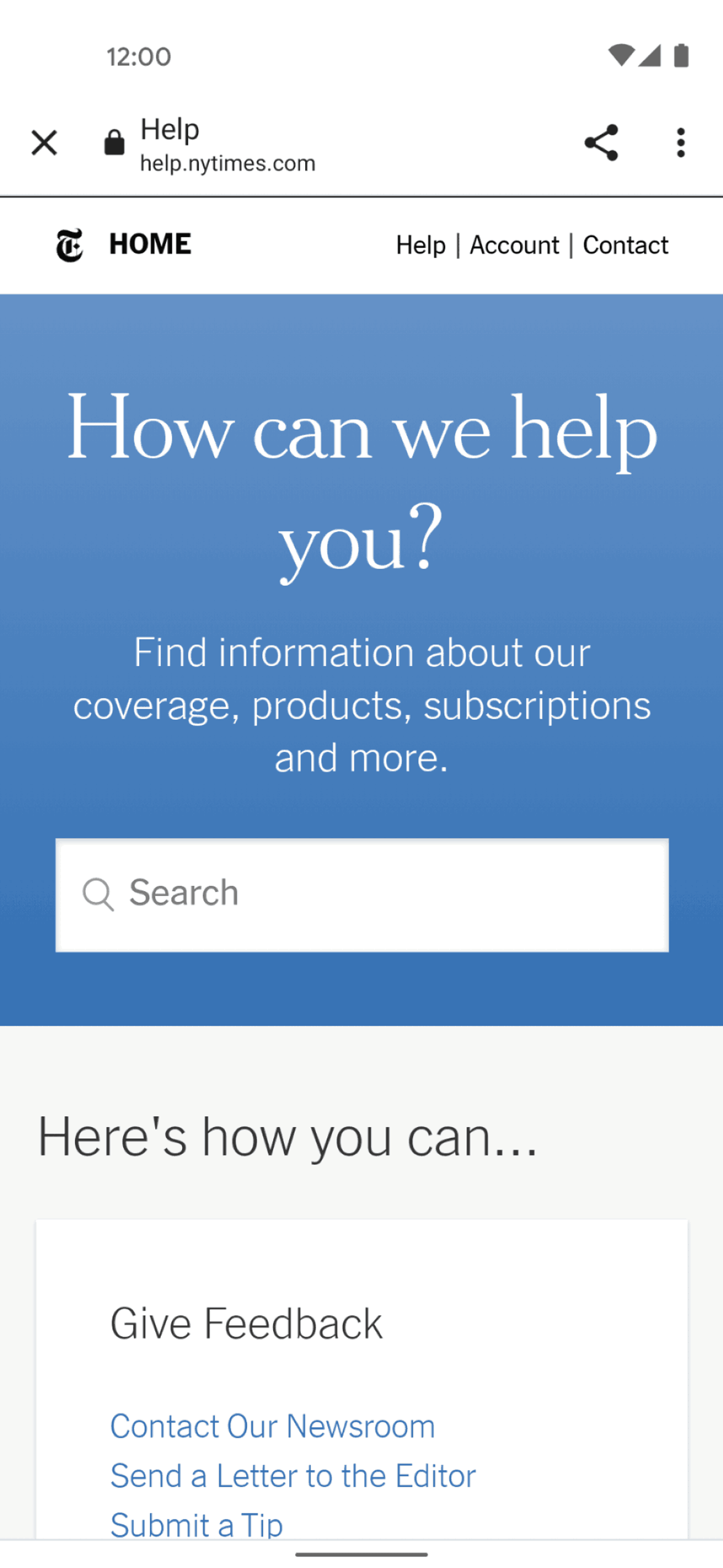 The New York Times Android News interface screenshot 7