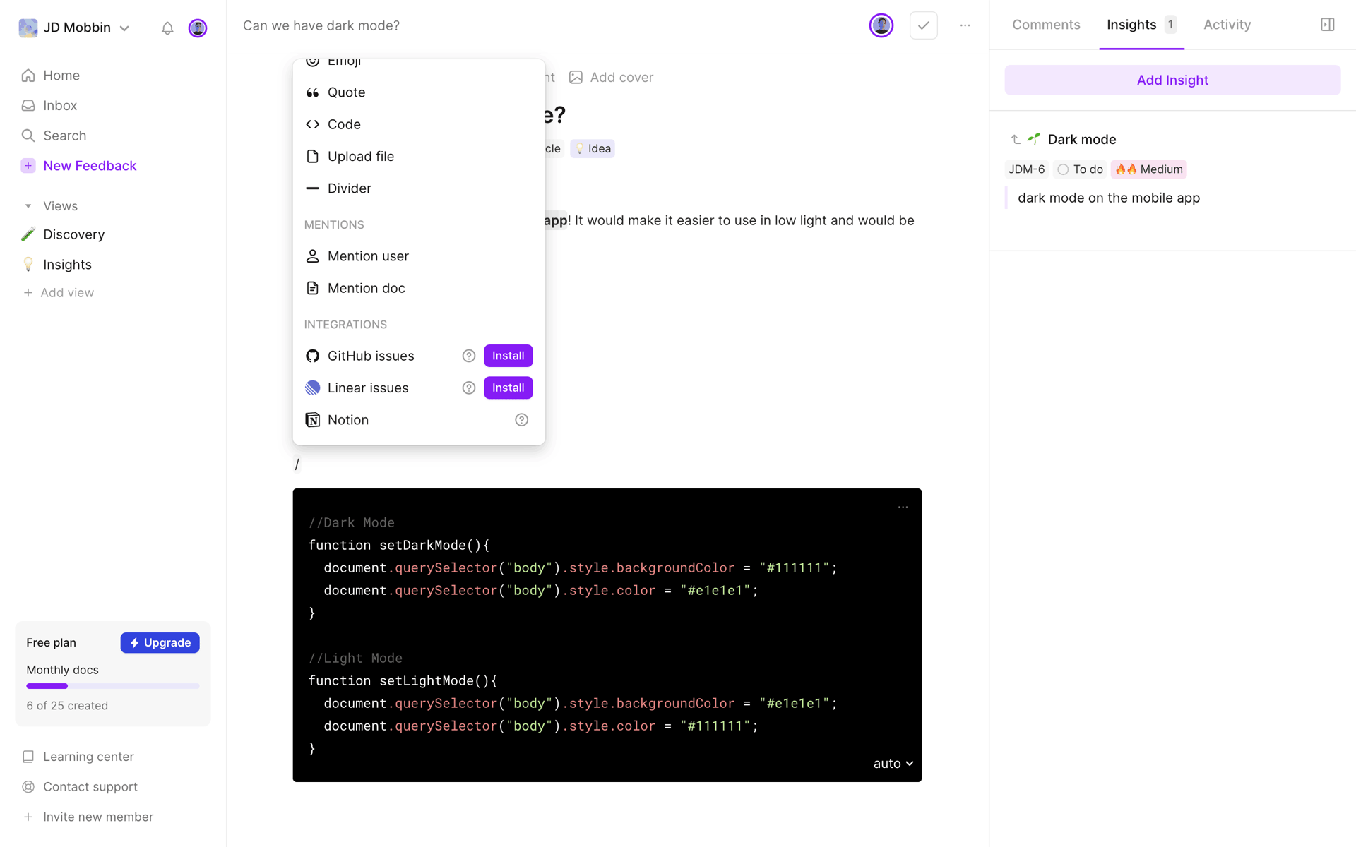 Cycle Web Productivity interface screenshot 14