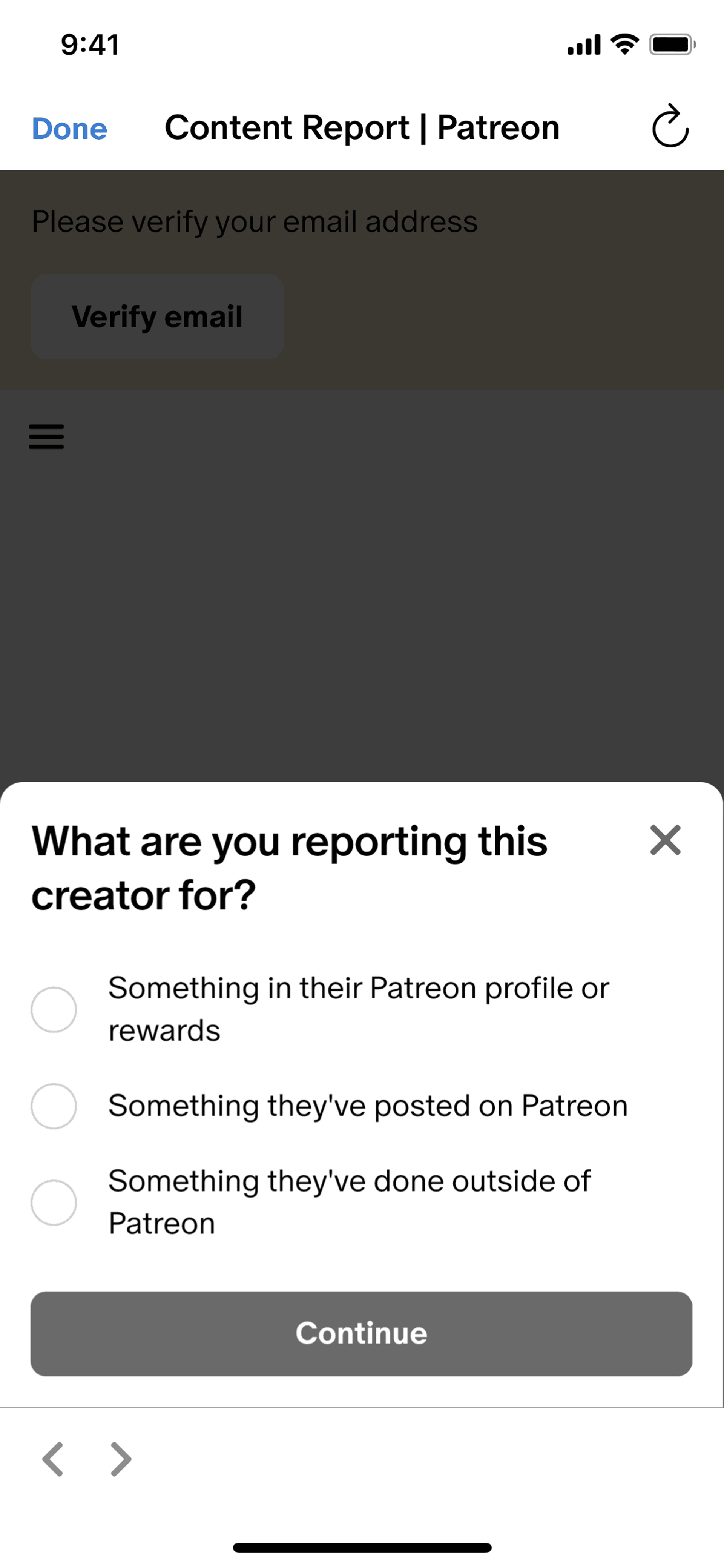 Patreon iOS Social Networking interface screenshot 24