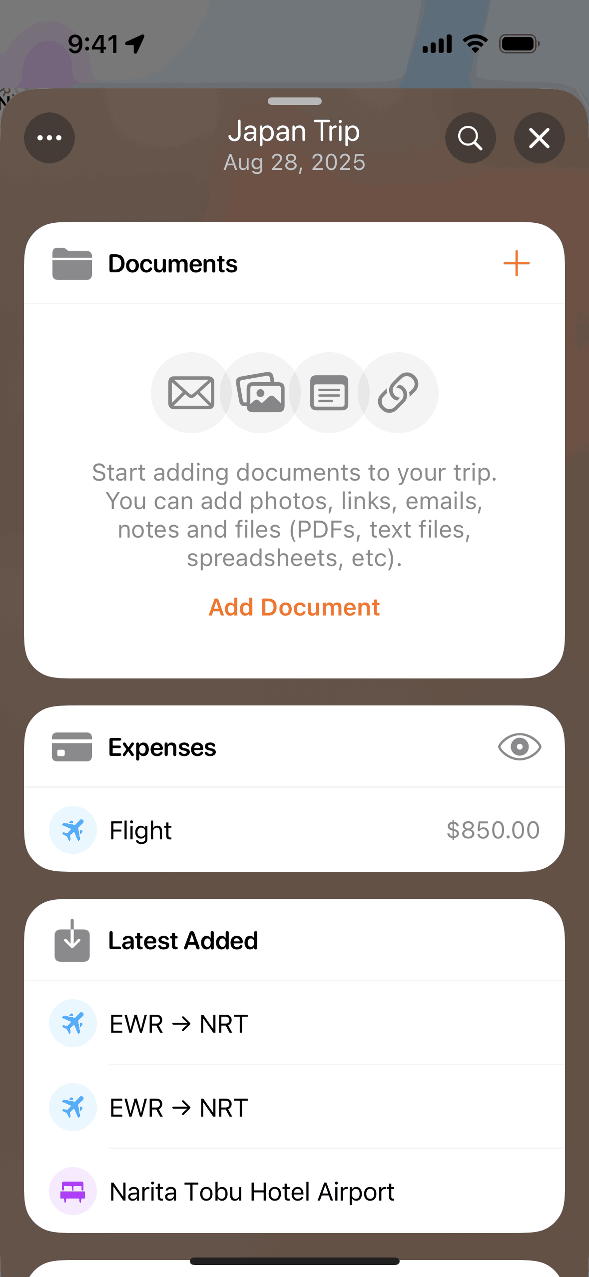 Tripsy iOS Travel & Transportation interface screenshot 3