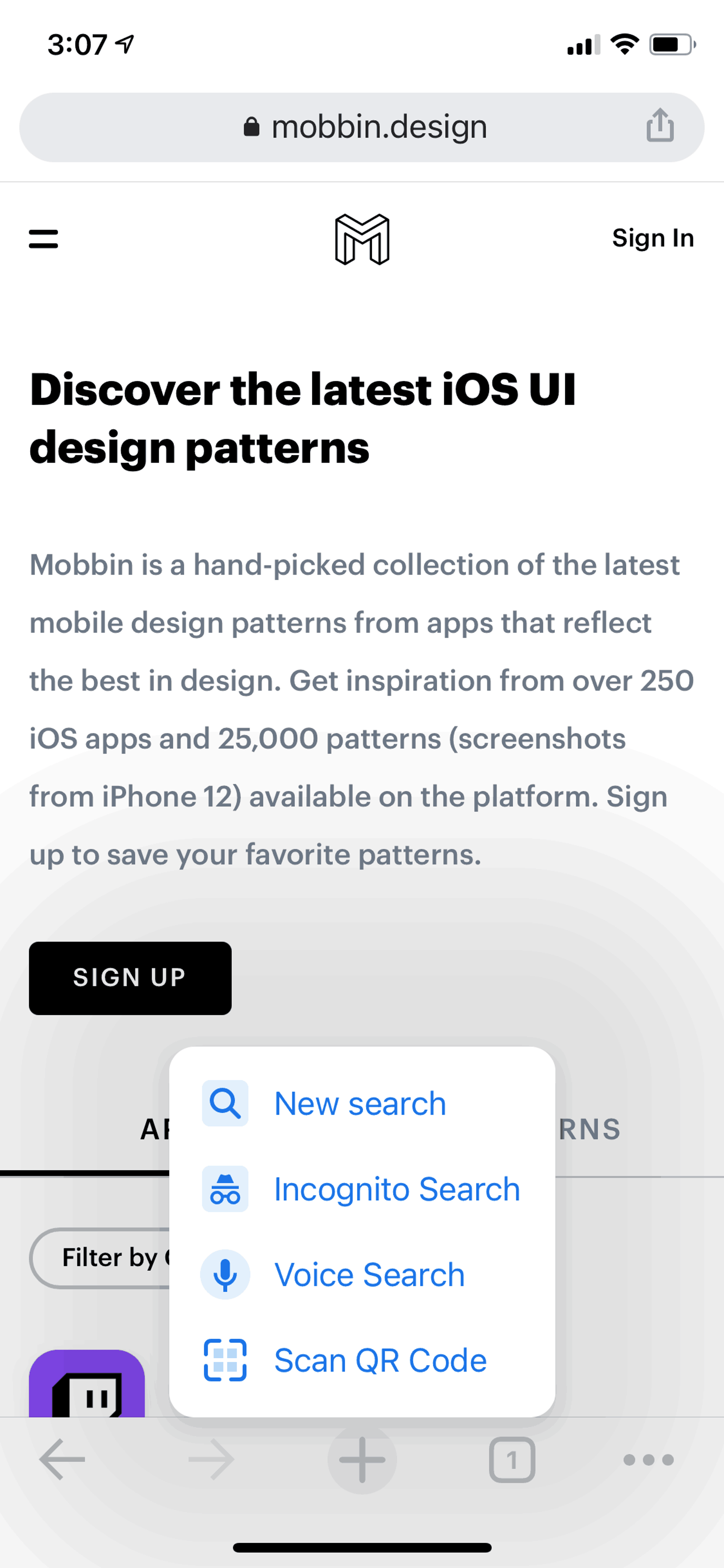 Google Chrome iOS Utilities interface screenshot 15